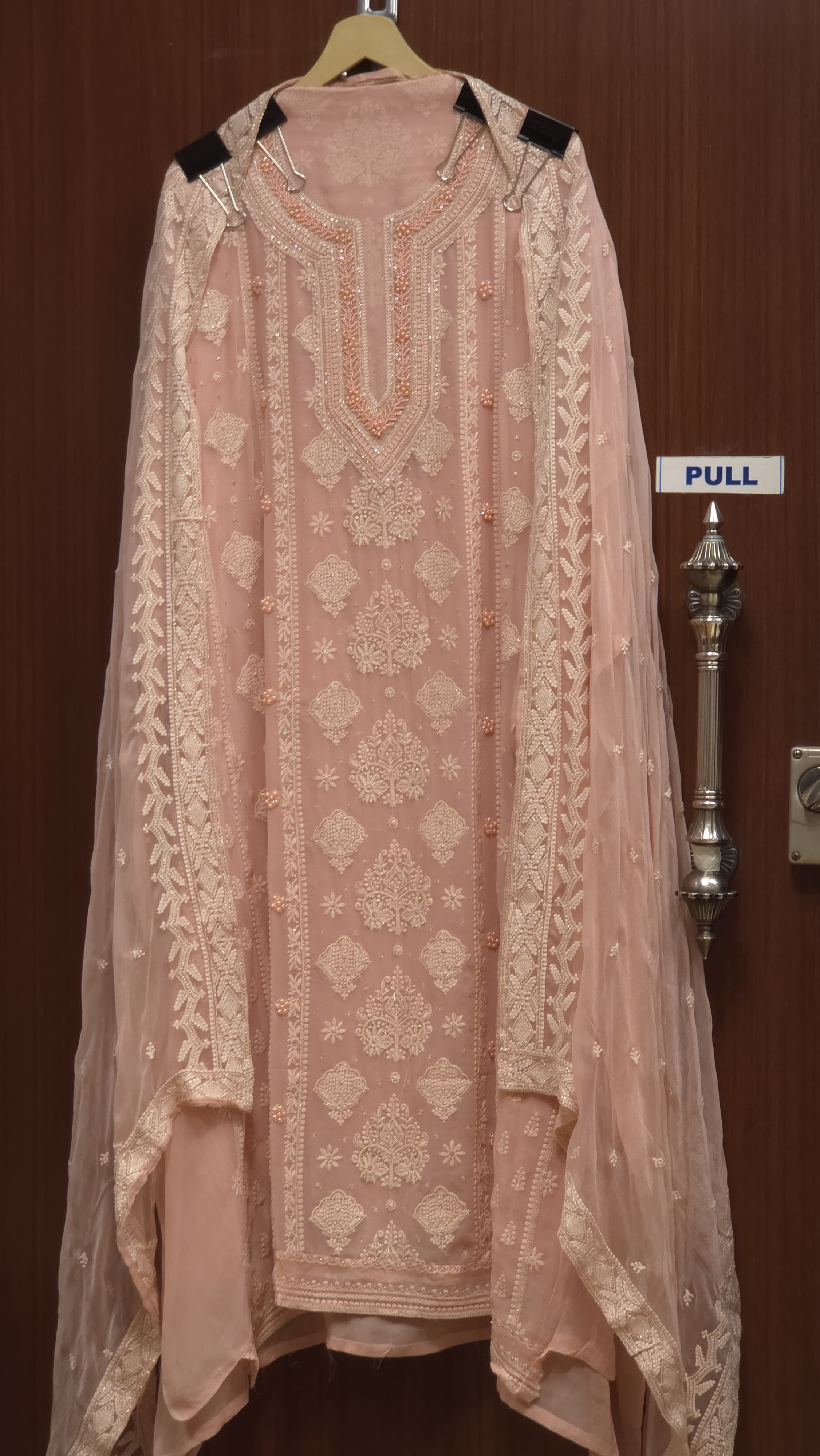Georgette Lucknowi Suit Pearl Suit 1.O