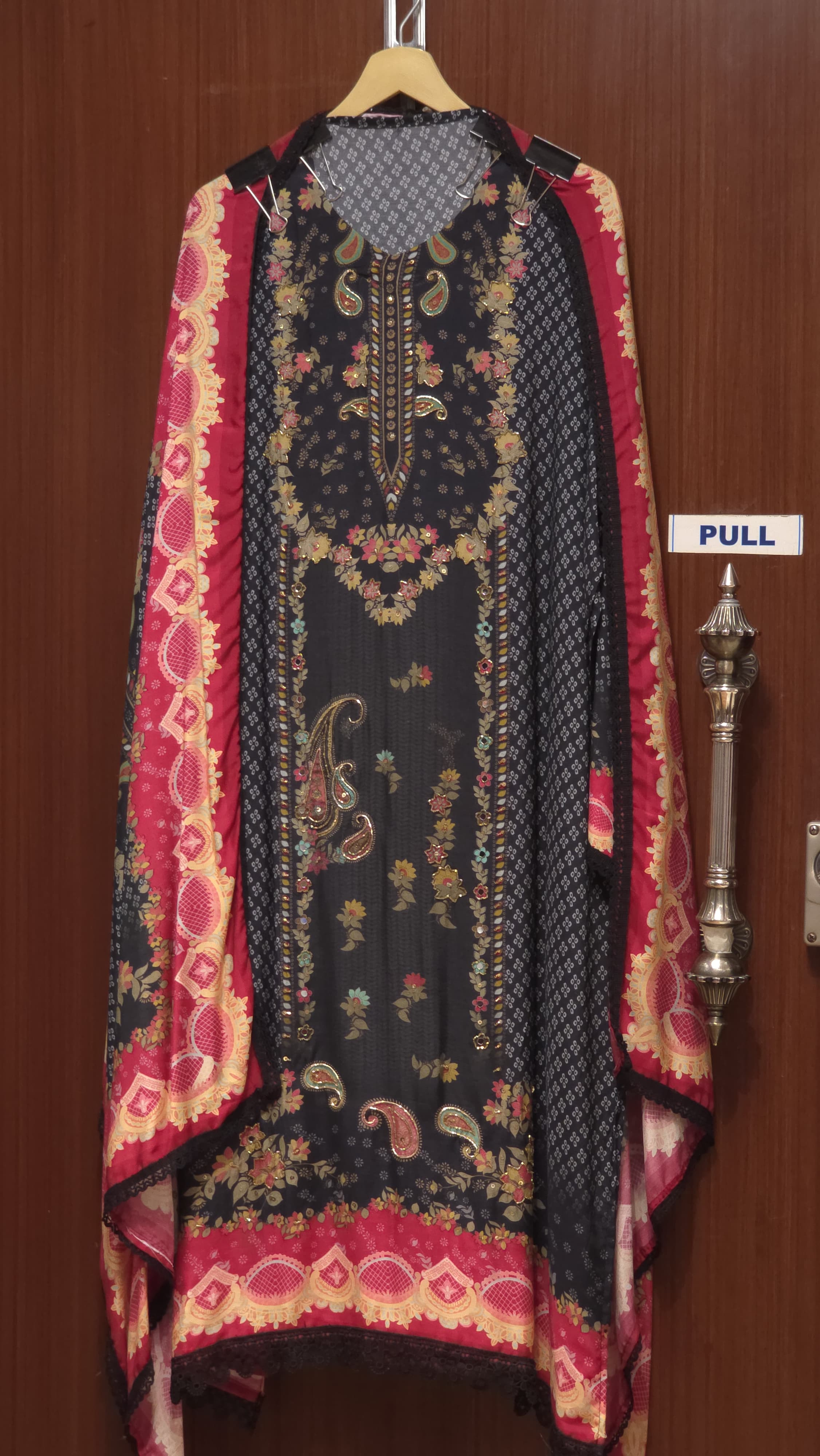 Pakistani Muslin Suit with Handwork & Laces