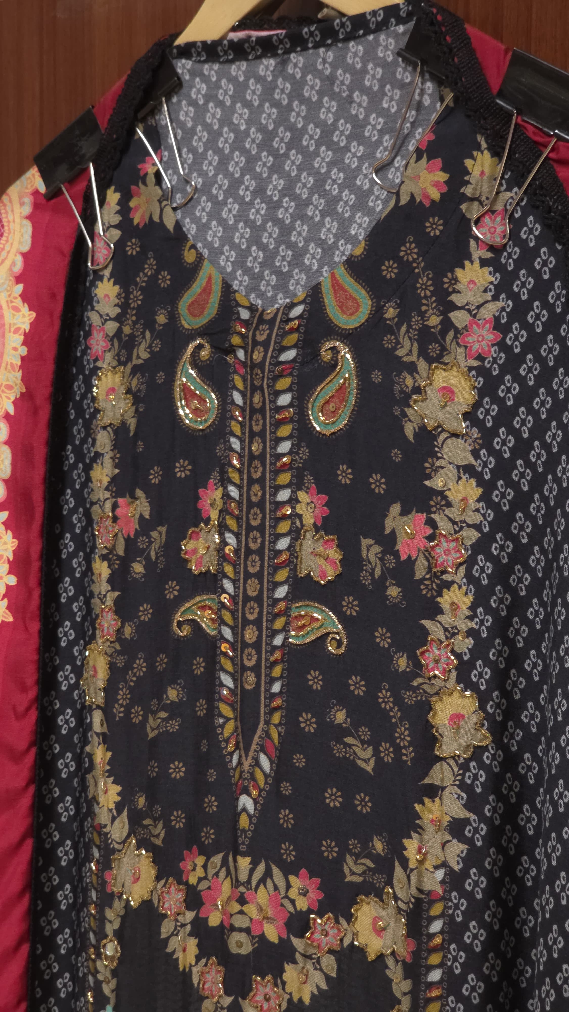 Pakistani Muslin Suit with Handwork & Laces