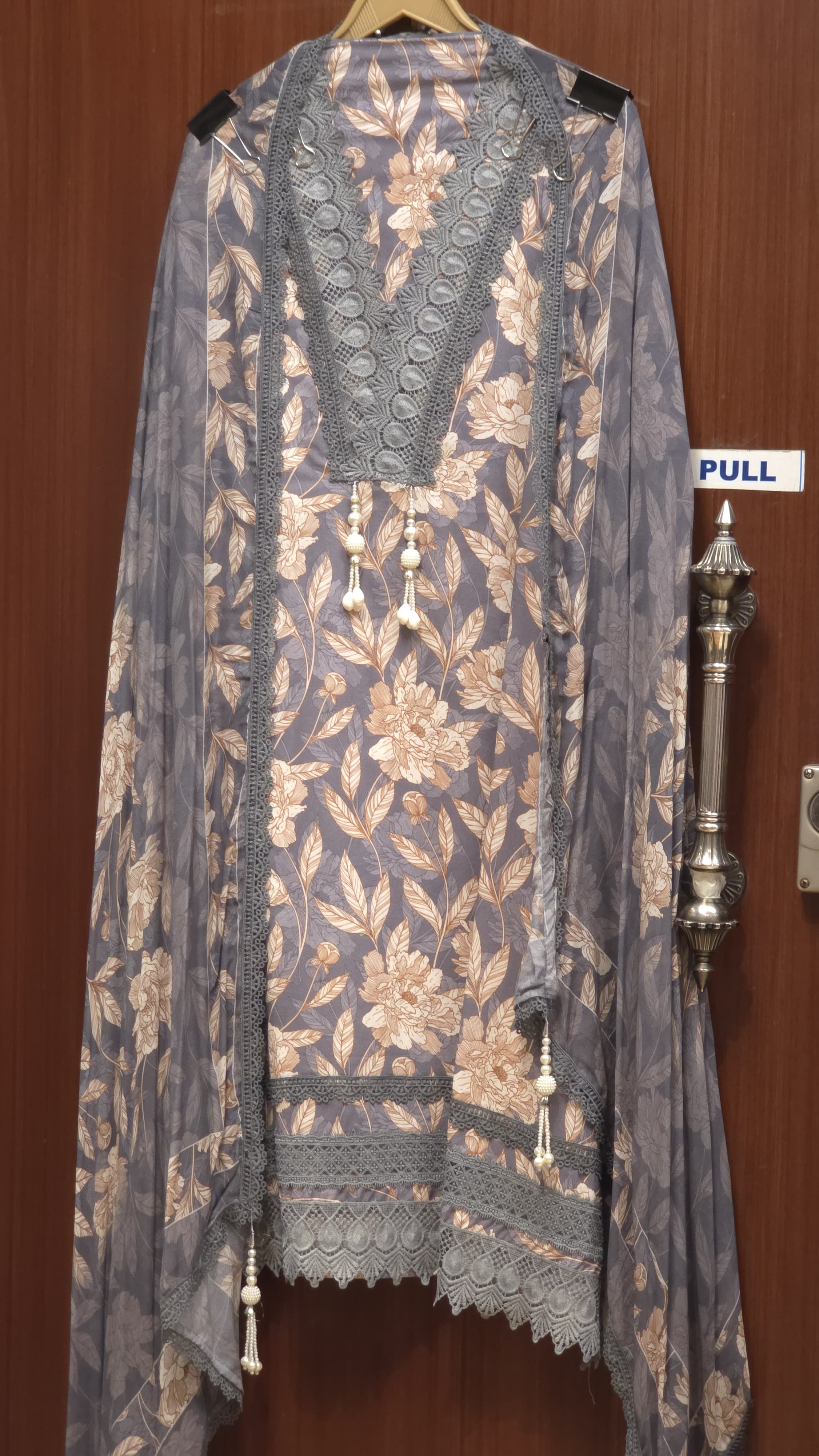Pure Cotton Suit with Washed & Rugged look Laces