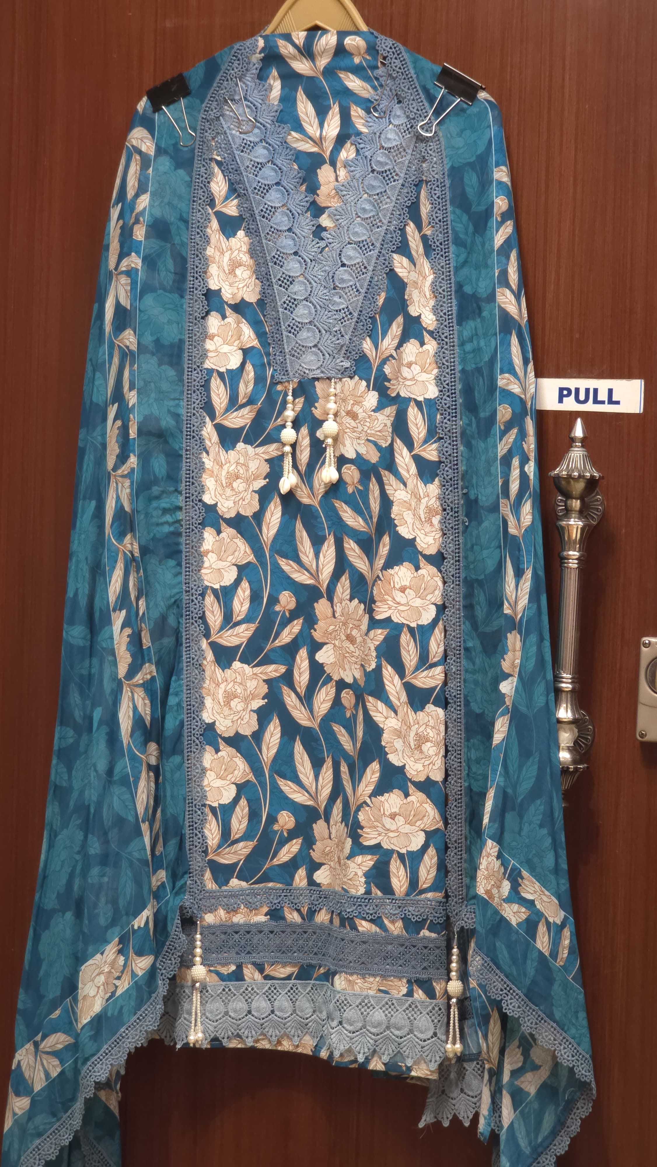 Pure Cotton Suit with Washed & Rugged look Laces