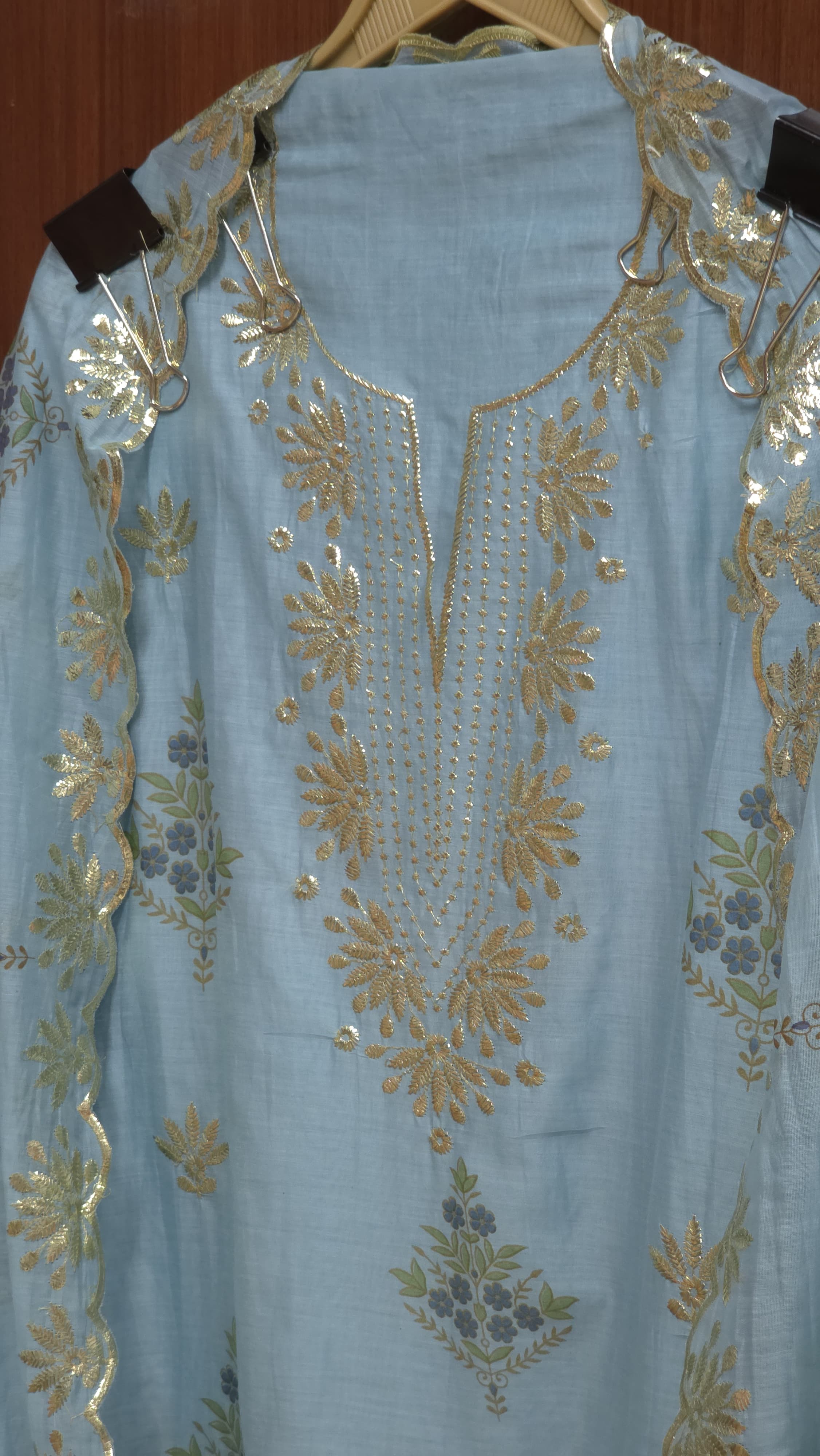 Mul Chanderi Suit with Pitta Work 3.0
