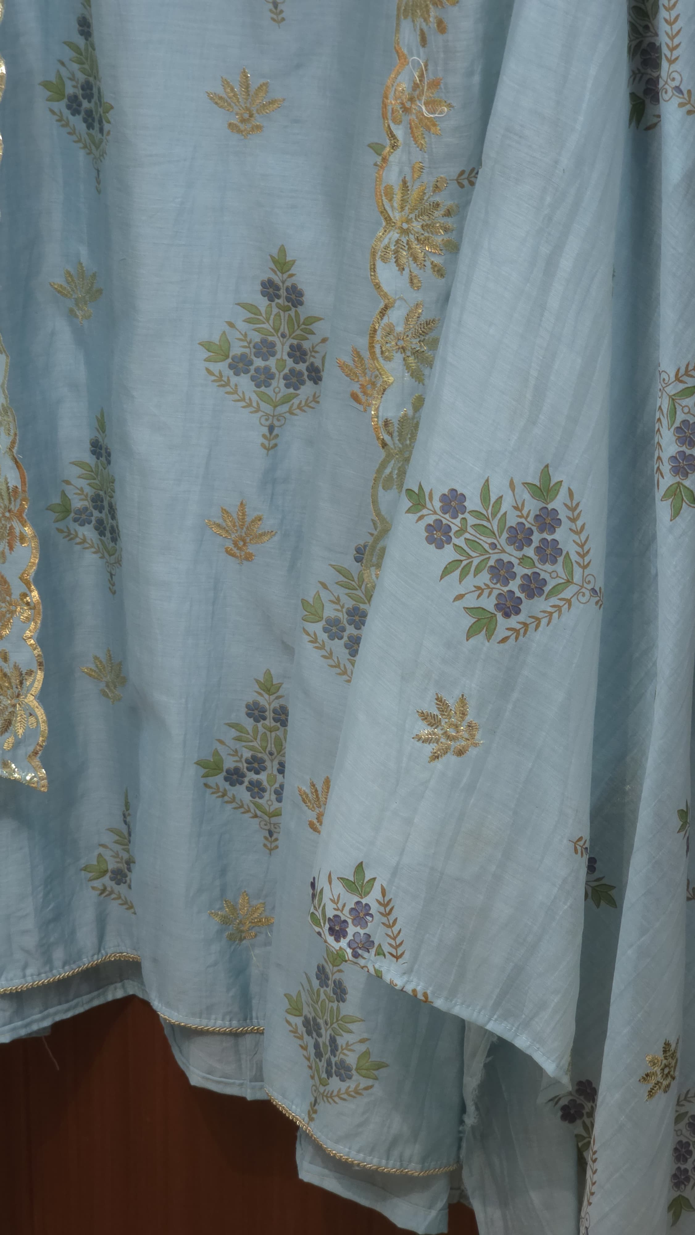 Mul Chanderi Suit with Pitta Work 3.0