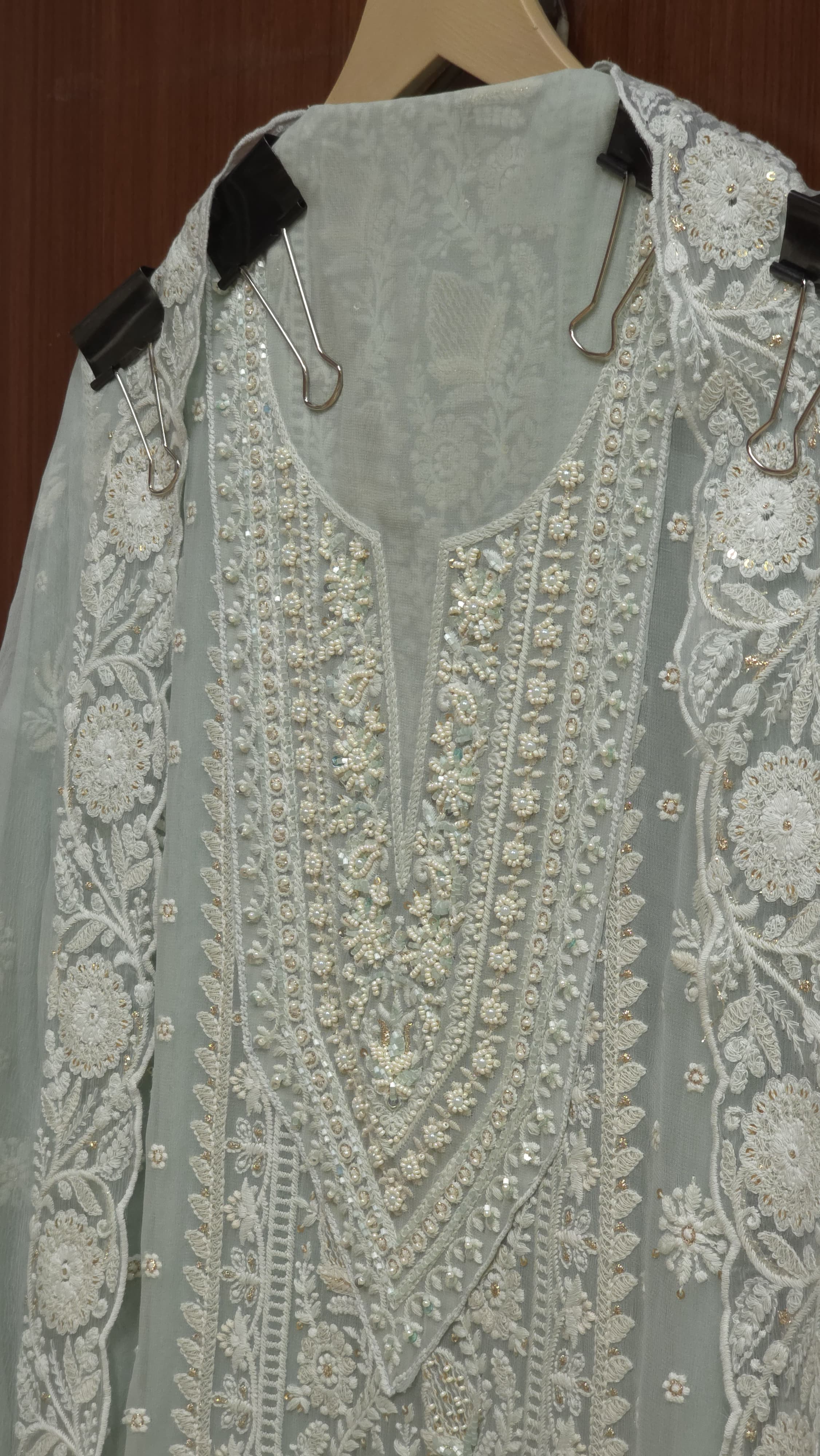 Georgette Lucknowi Pearl Suit 2.O