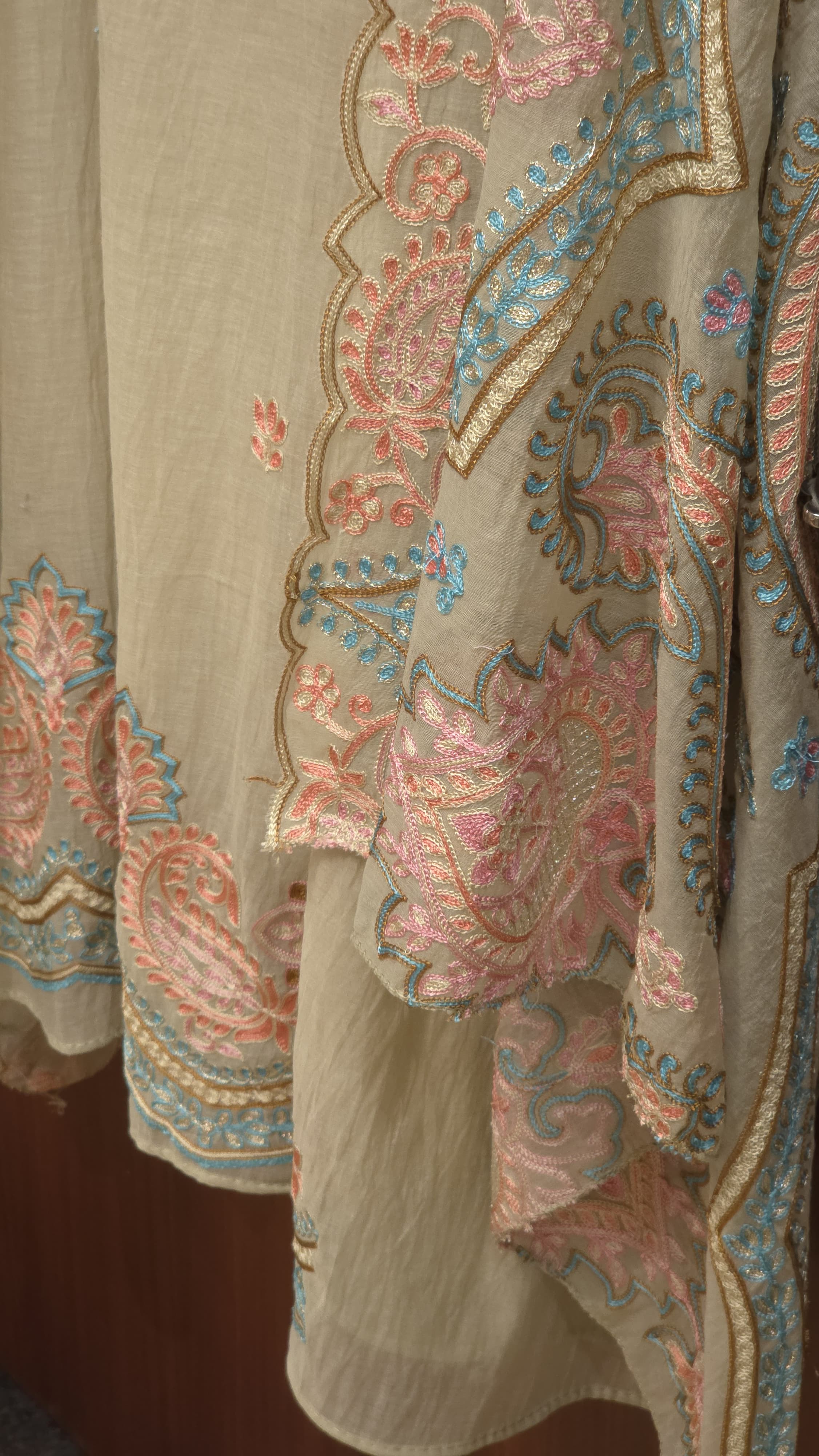 Mul Chanderi Suit with Aari Work