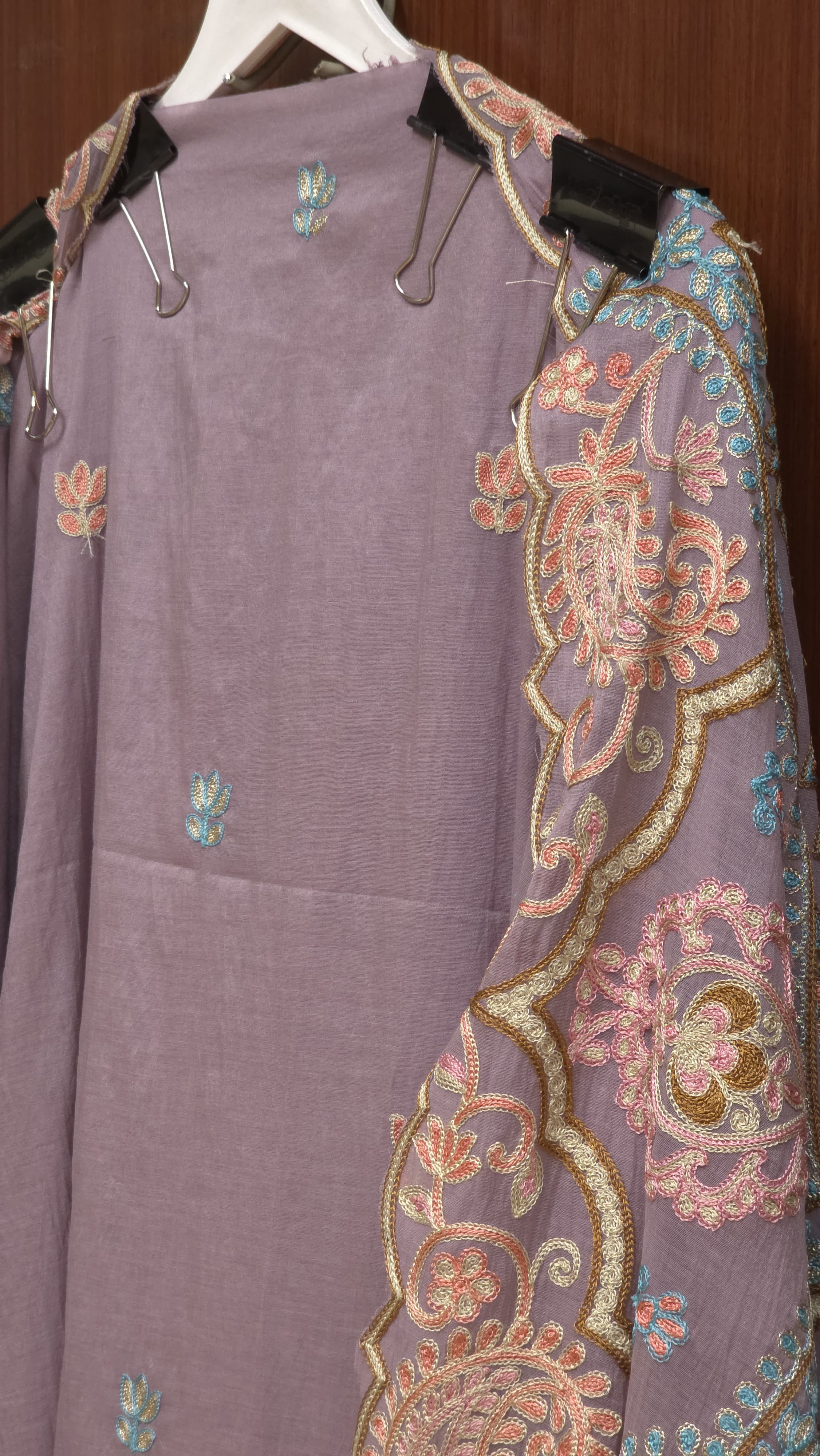 Mul Chanderi Suit with Aari Work