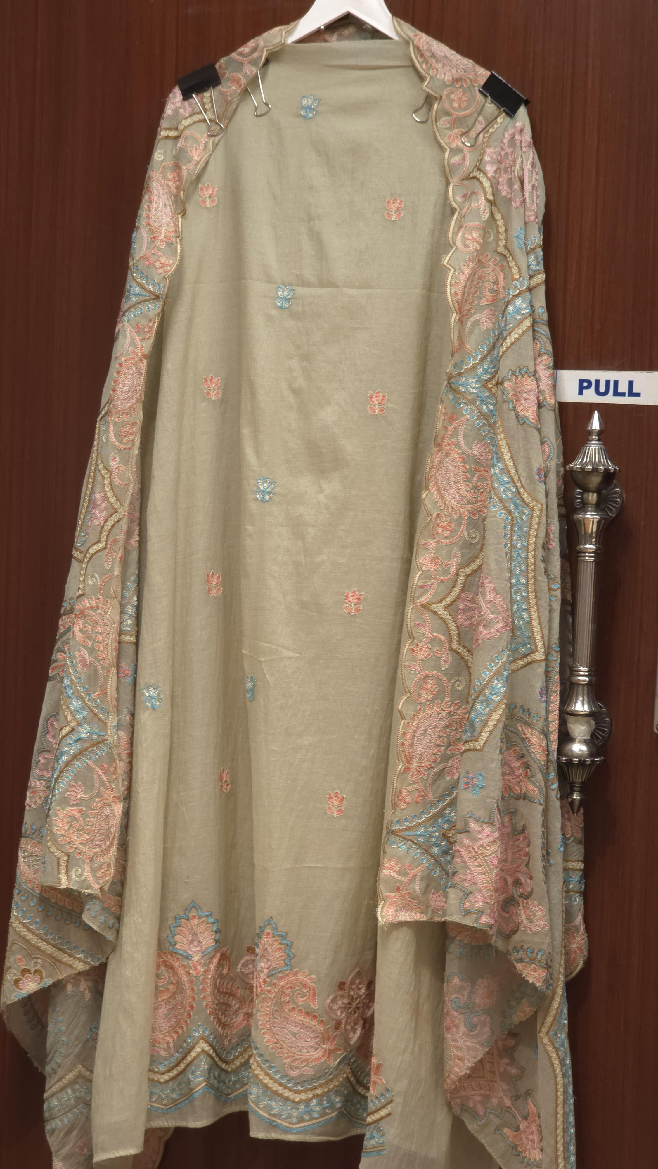 Mul Chanderi Suit with Aari Work