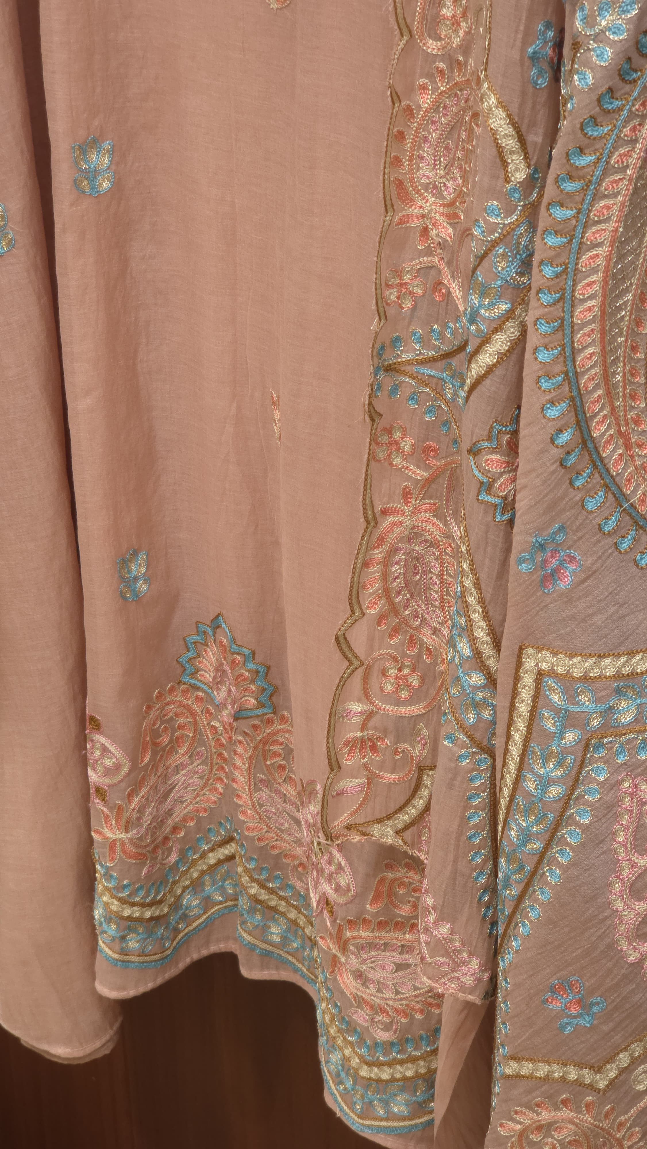 Mul Chanderi Suit with Aari Work