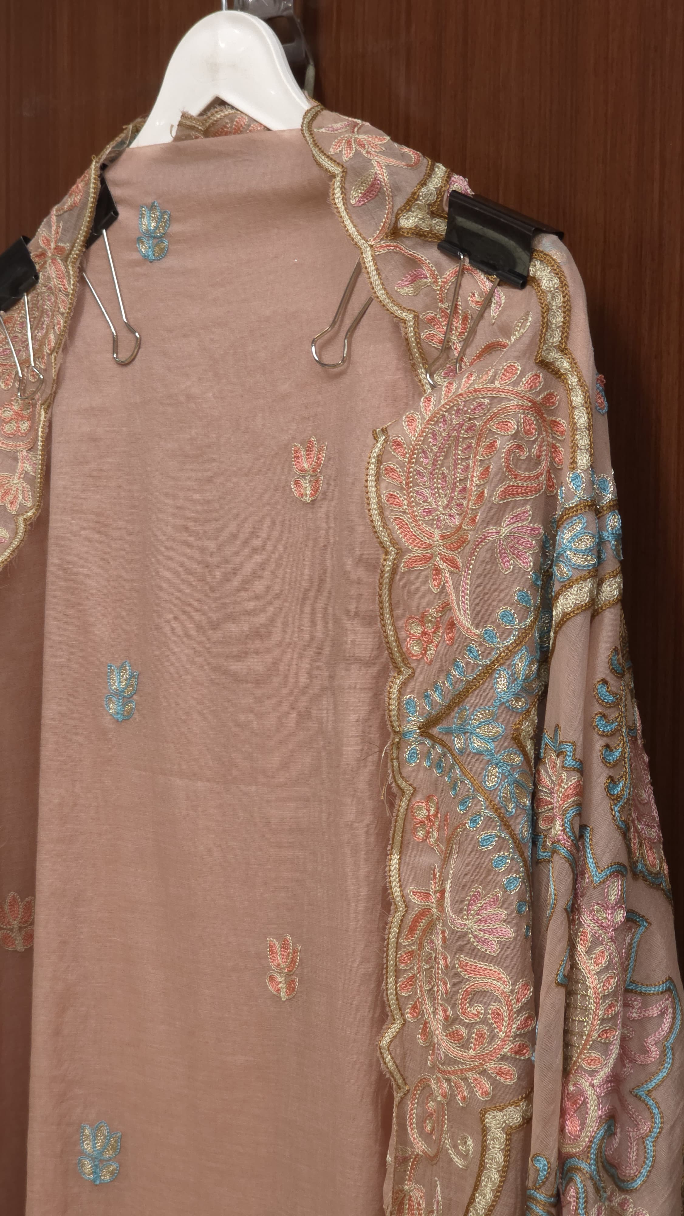 Mul Chanderi Suit with Aari Work