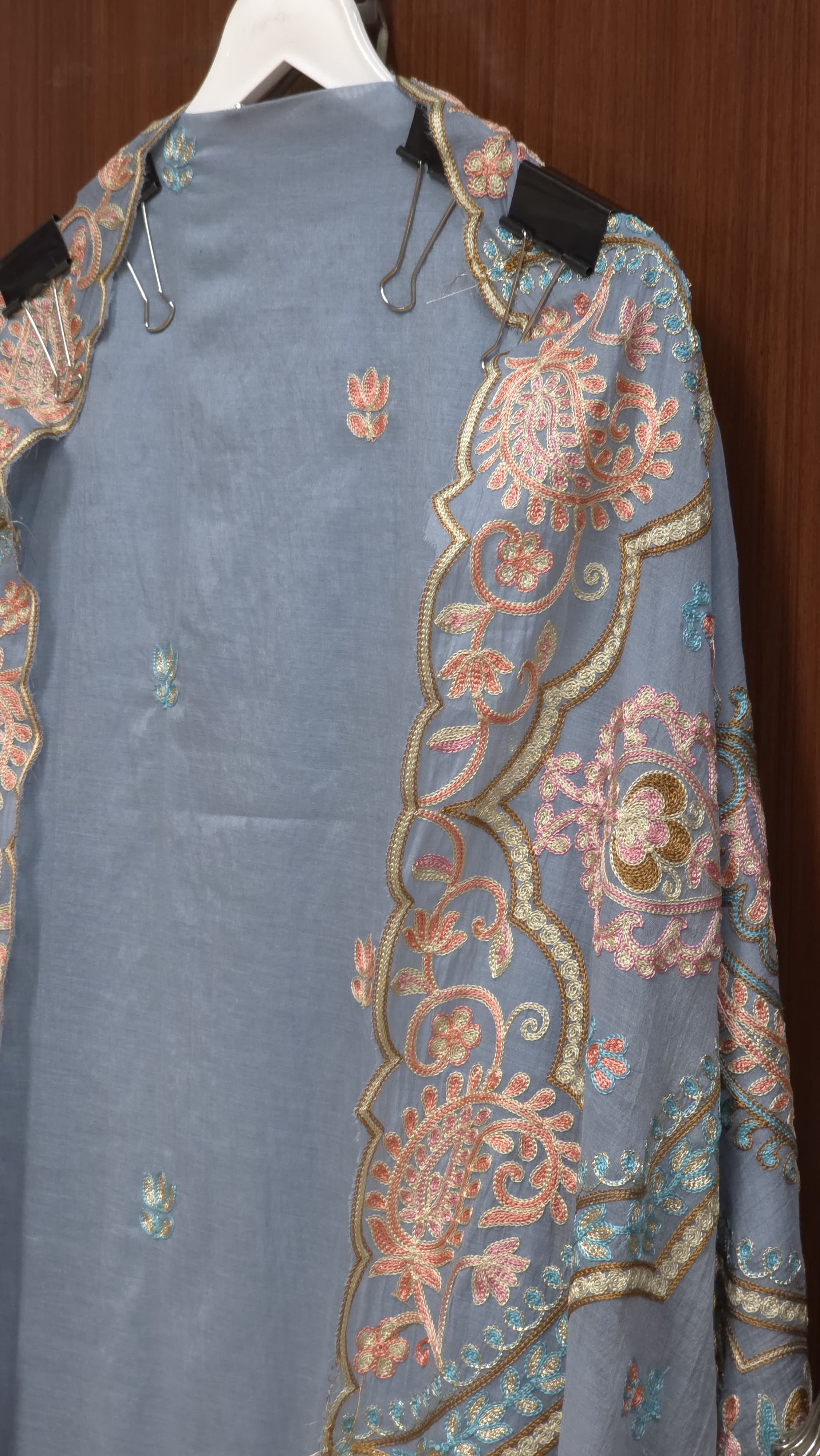 Mul Chanderi Suit with Aari Work
