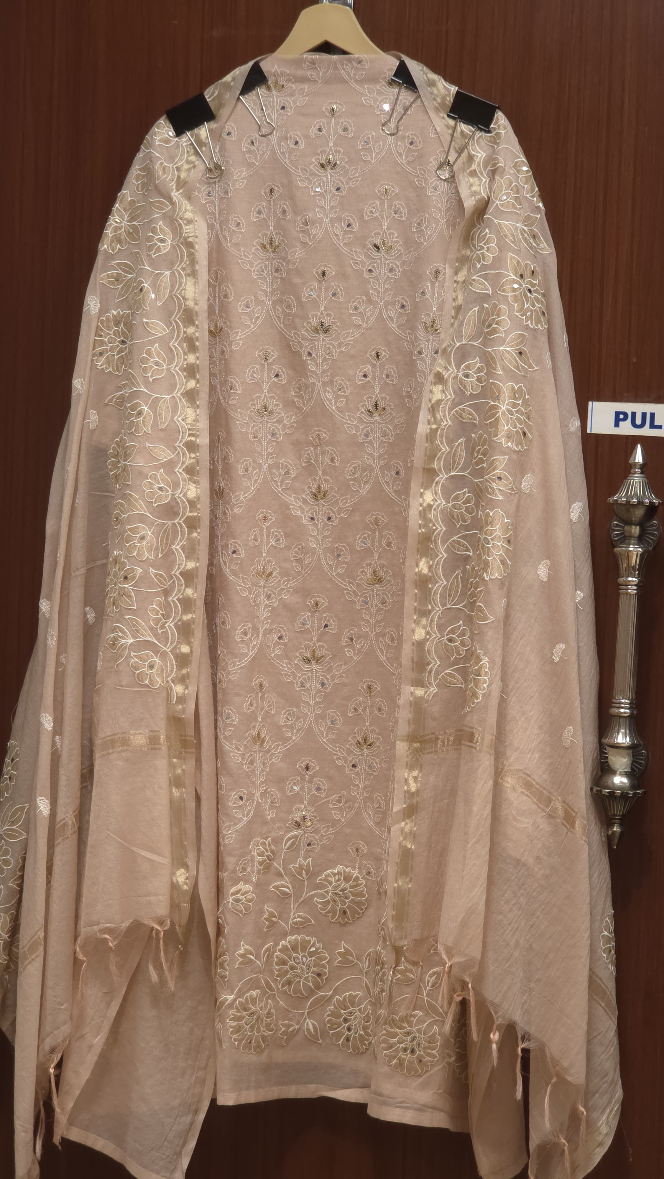 Mul chanderi Patchwork & Threadwork Suit