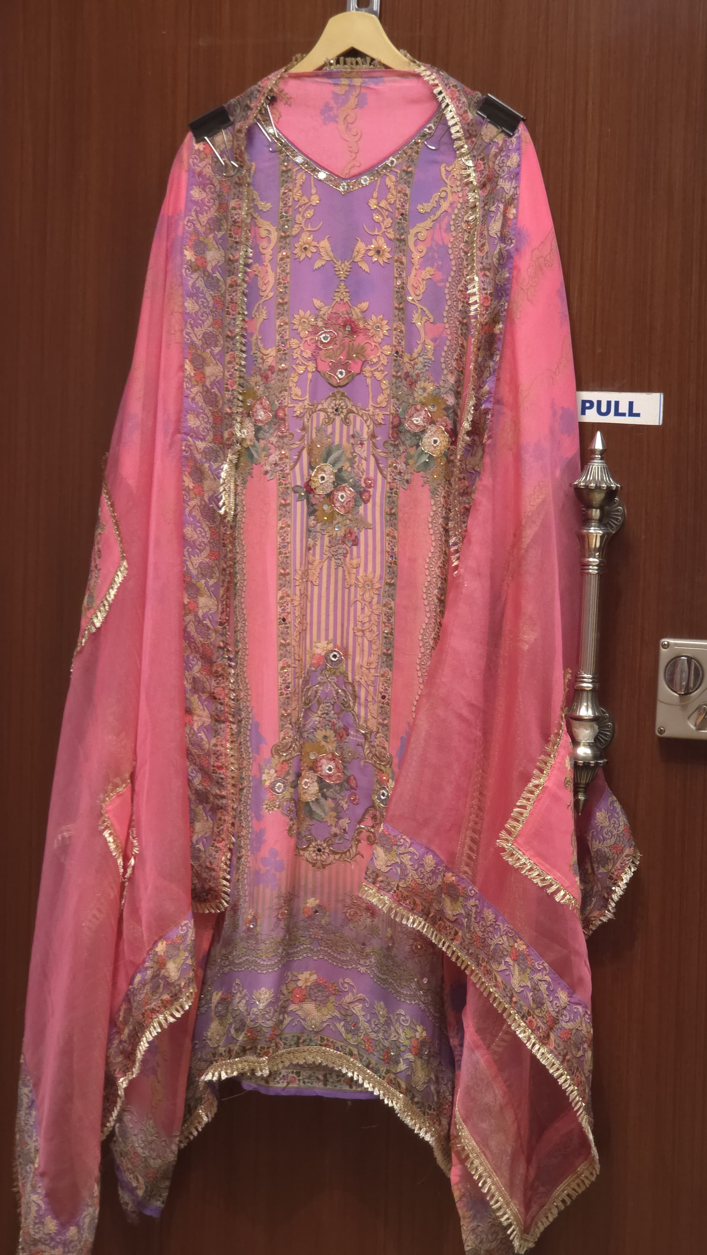 Pakistani Organza Suit with Patchwork Dupatta