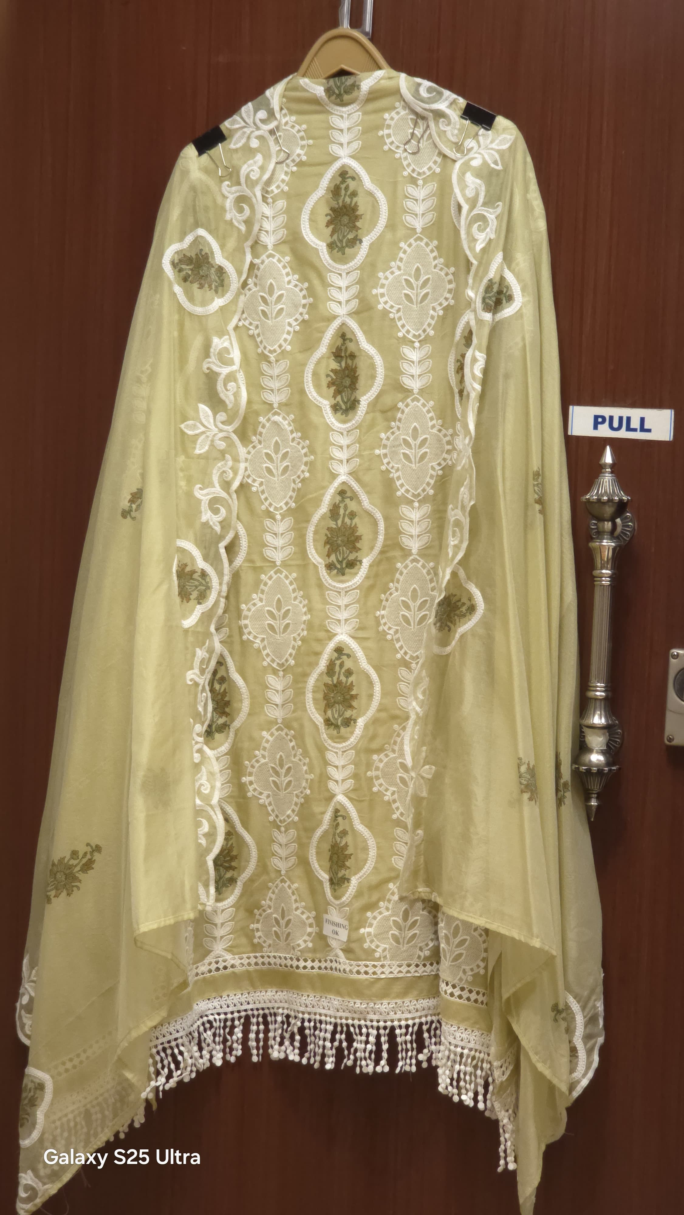 Mul chanderi Suit - Printed, Threadwork with laces