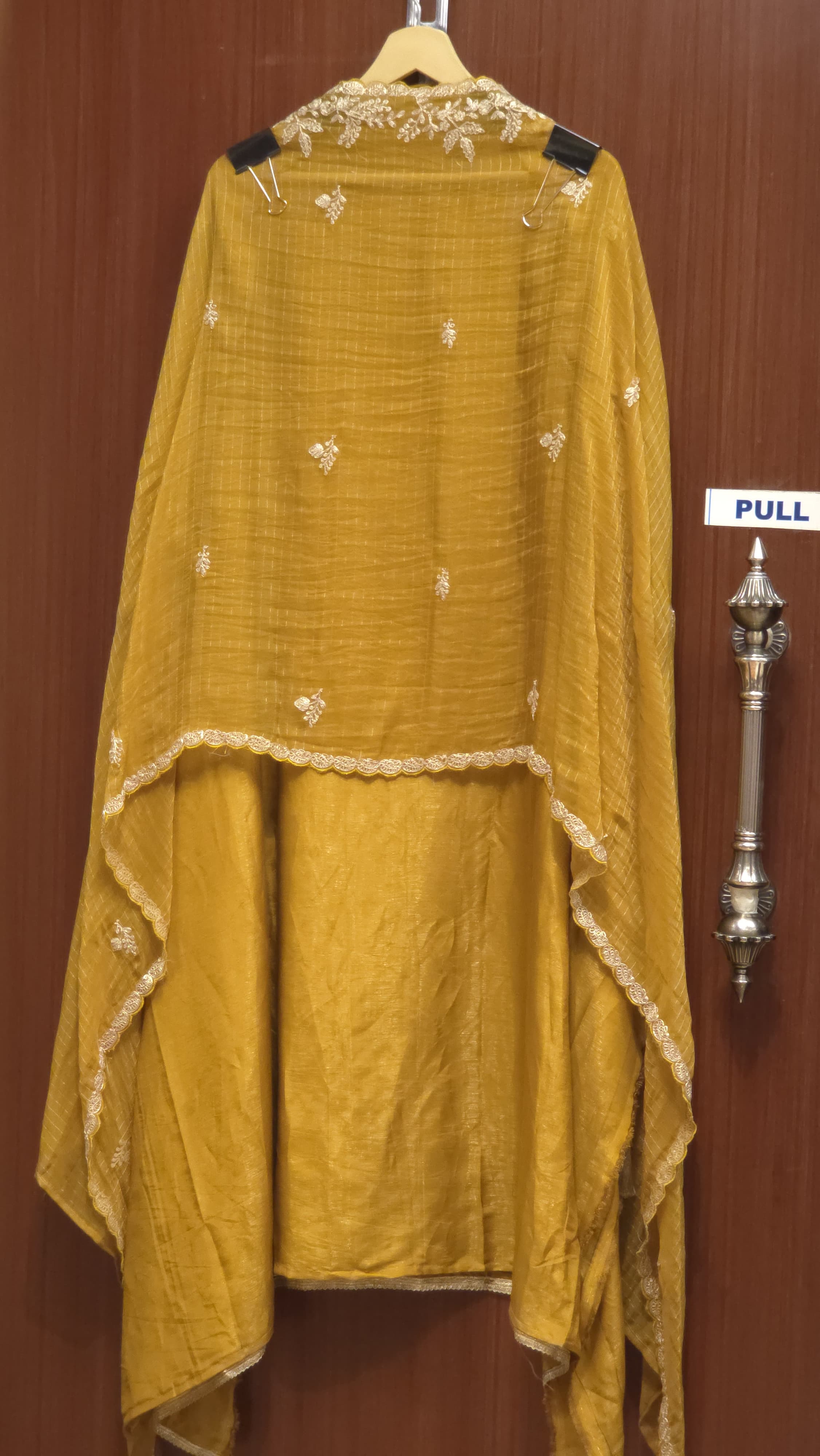 Shimmer Muslin Suit- Antique Gold Embroidered