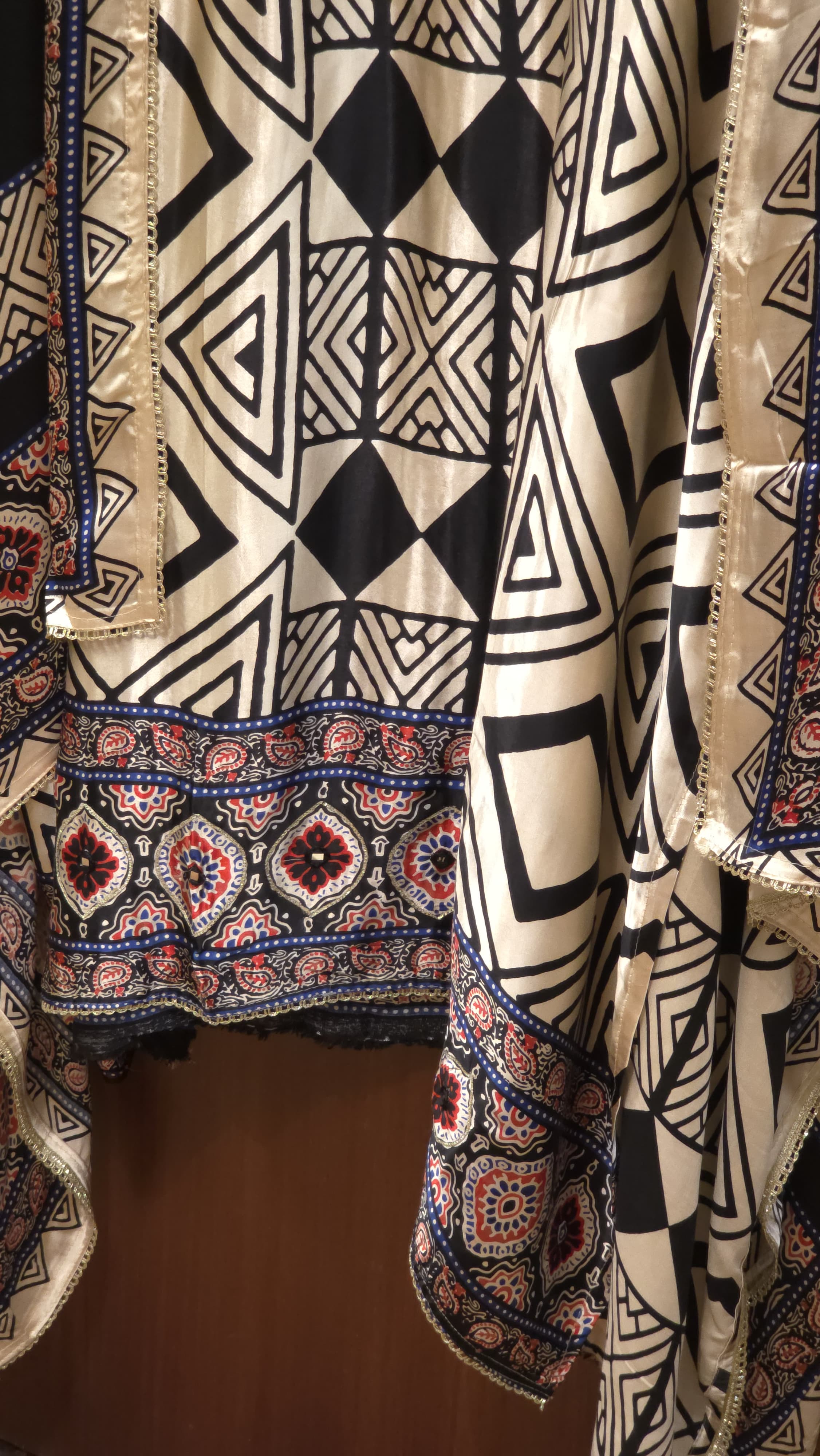 Gajji Silk 14.O with Geometric & Ajrakh Prints