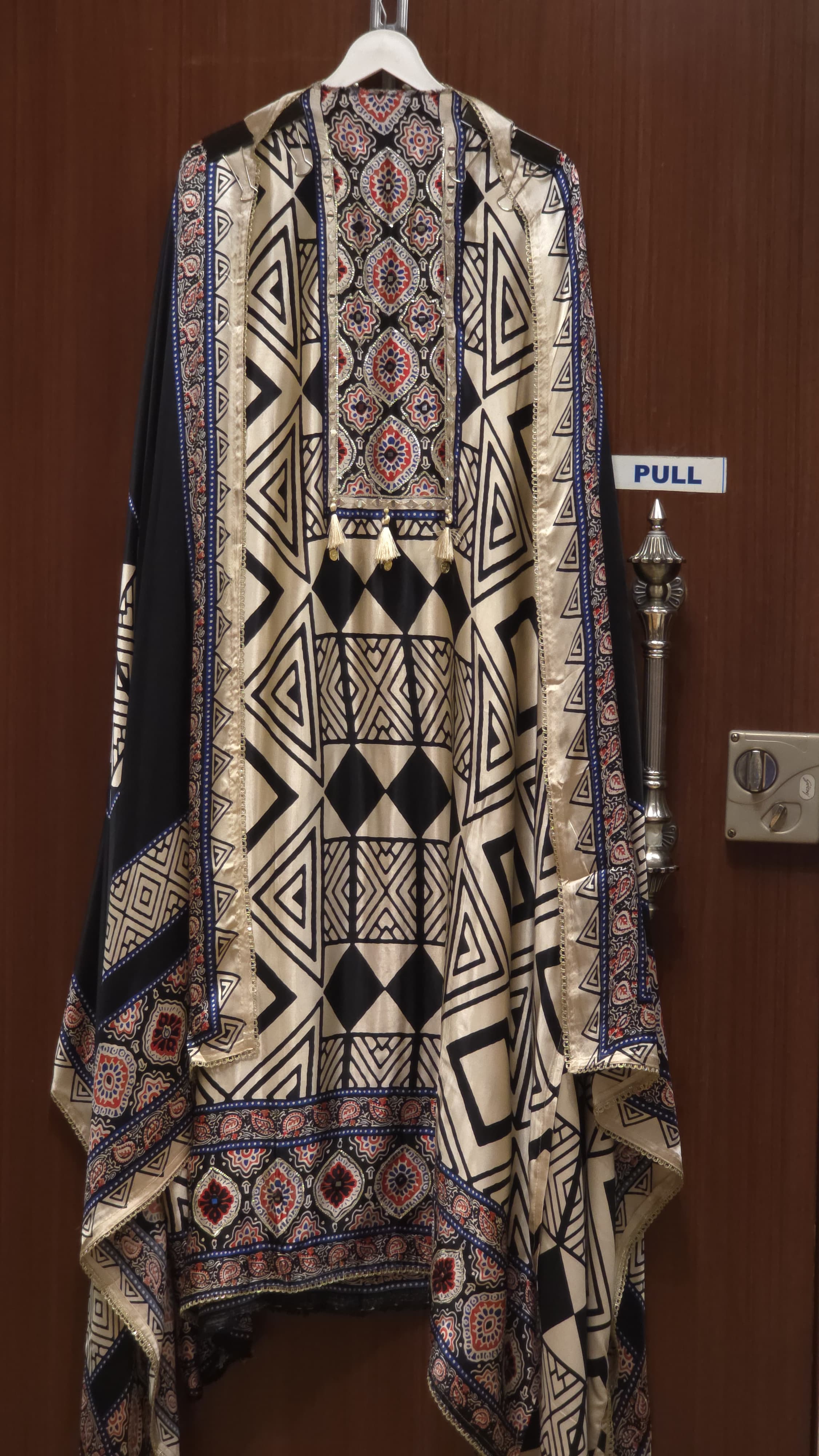 Gajji Silk 14.O with Geometric & Ajrakh Prints