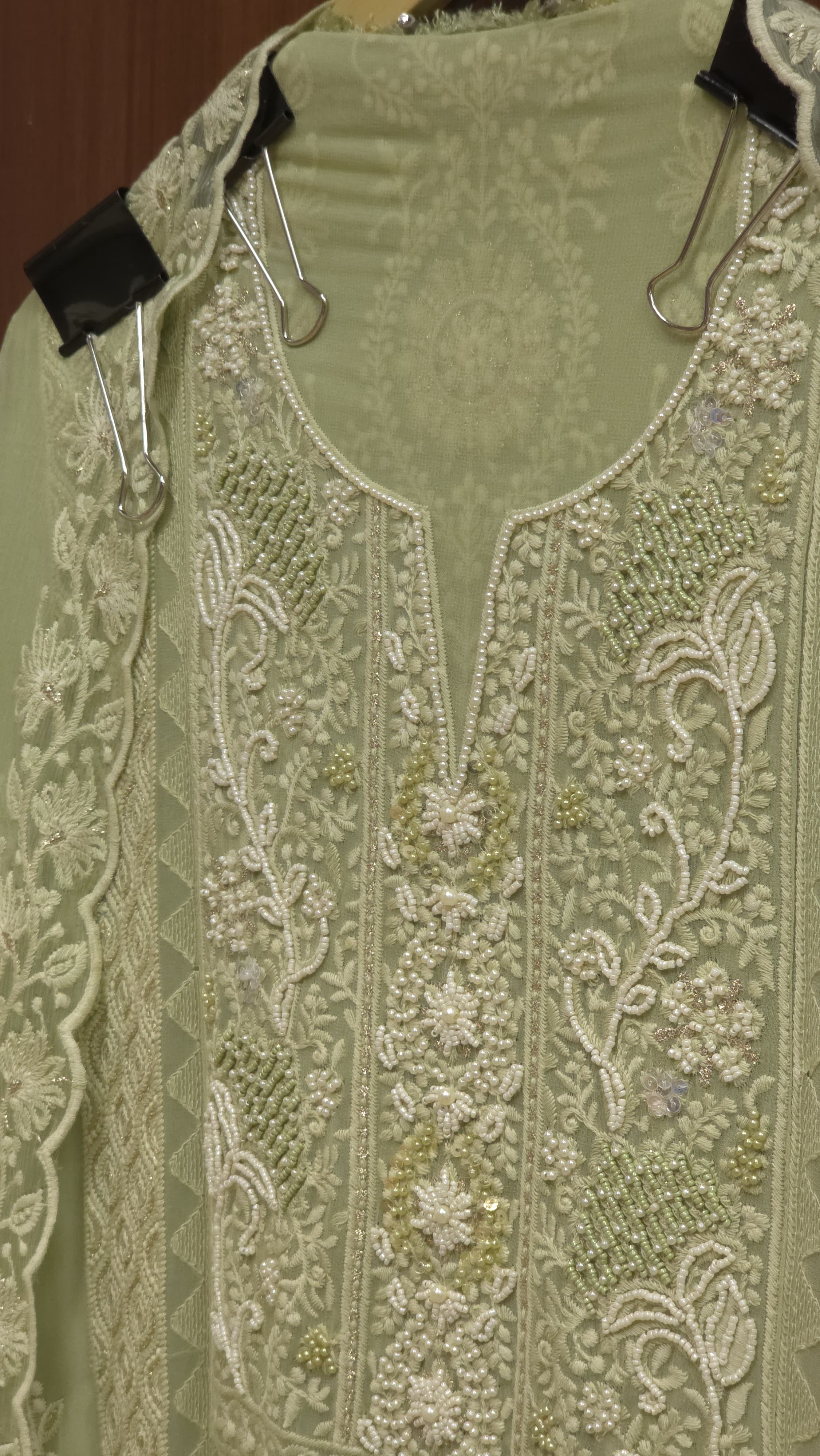 Georgette Lucknowi Pearl Suit 3.O