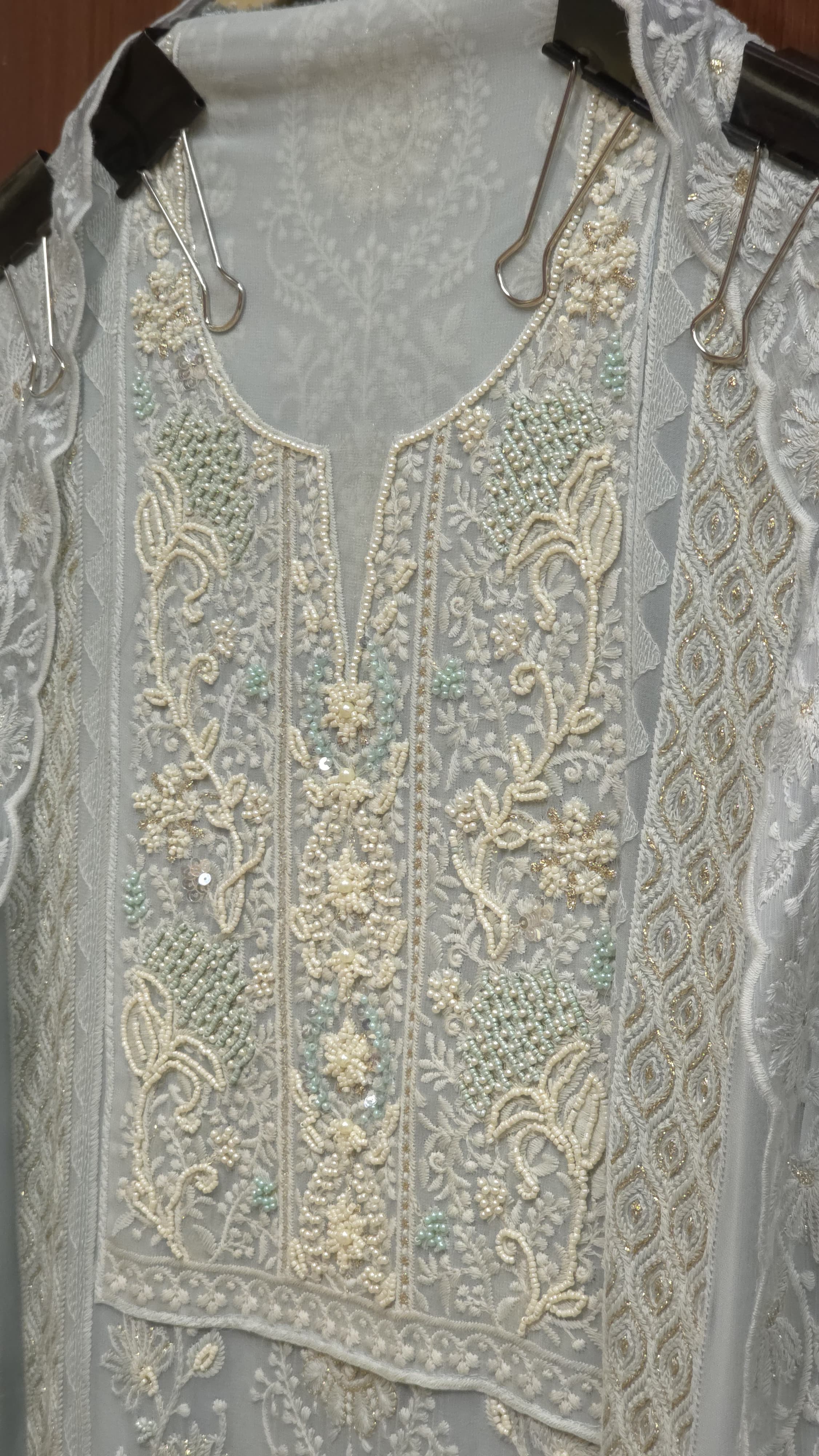 Georgette Lucknowi Pearl Suit 3.O