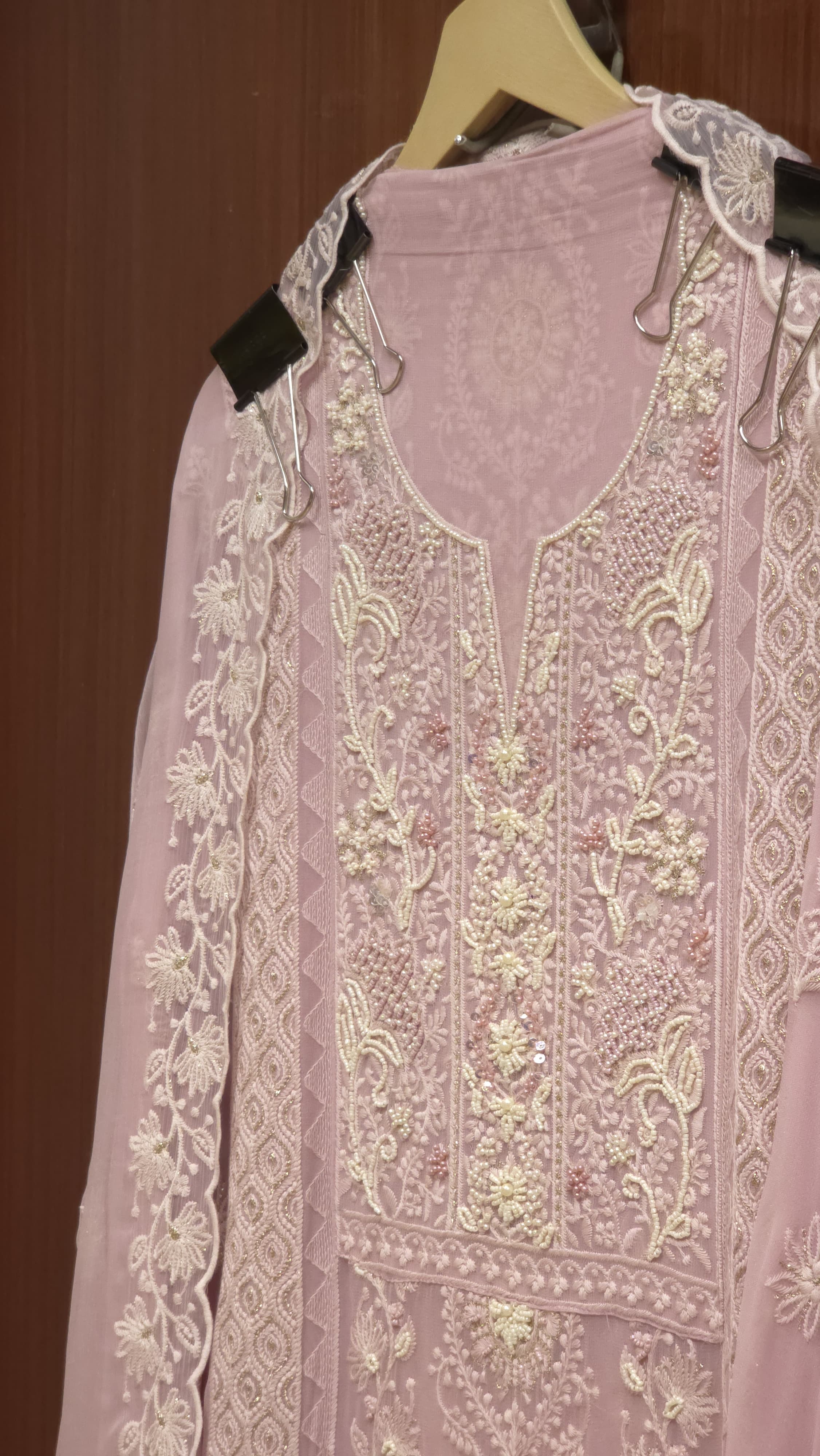 Georgette Lucknowi Pearl Suit 3.O