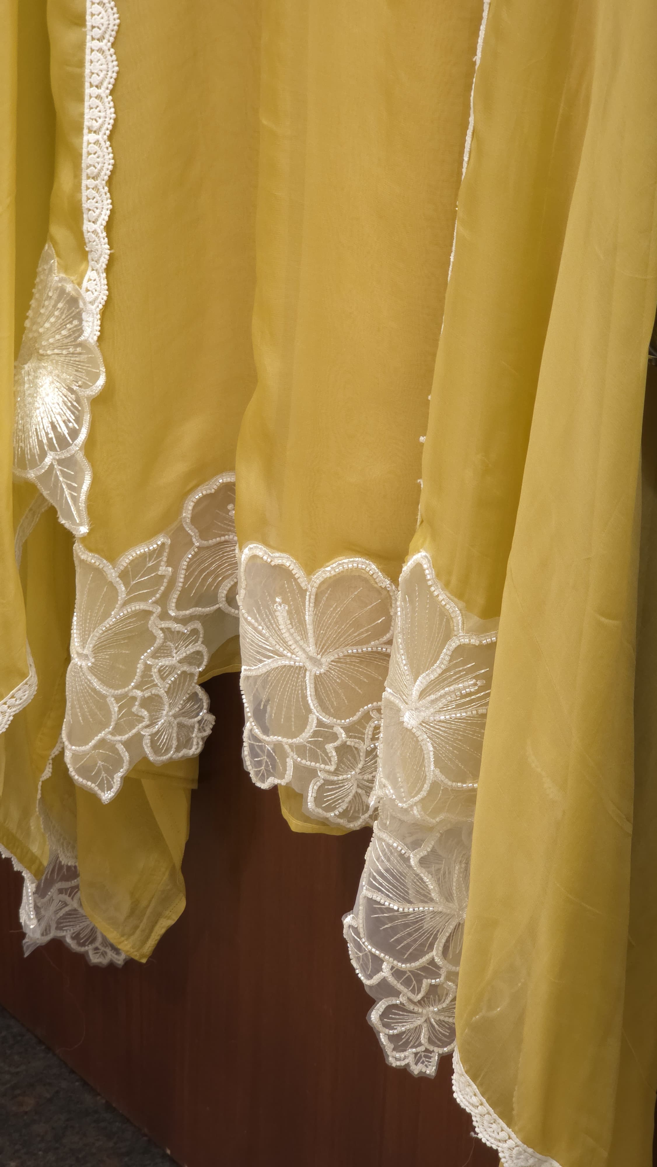 Applique & Crochet Organza Suit