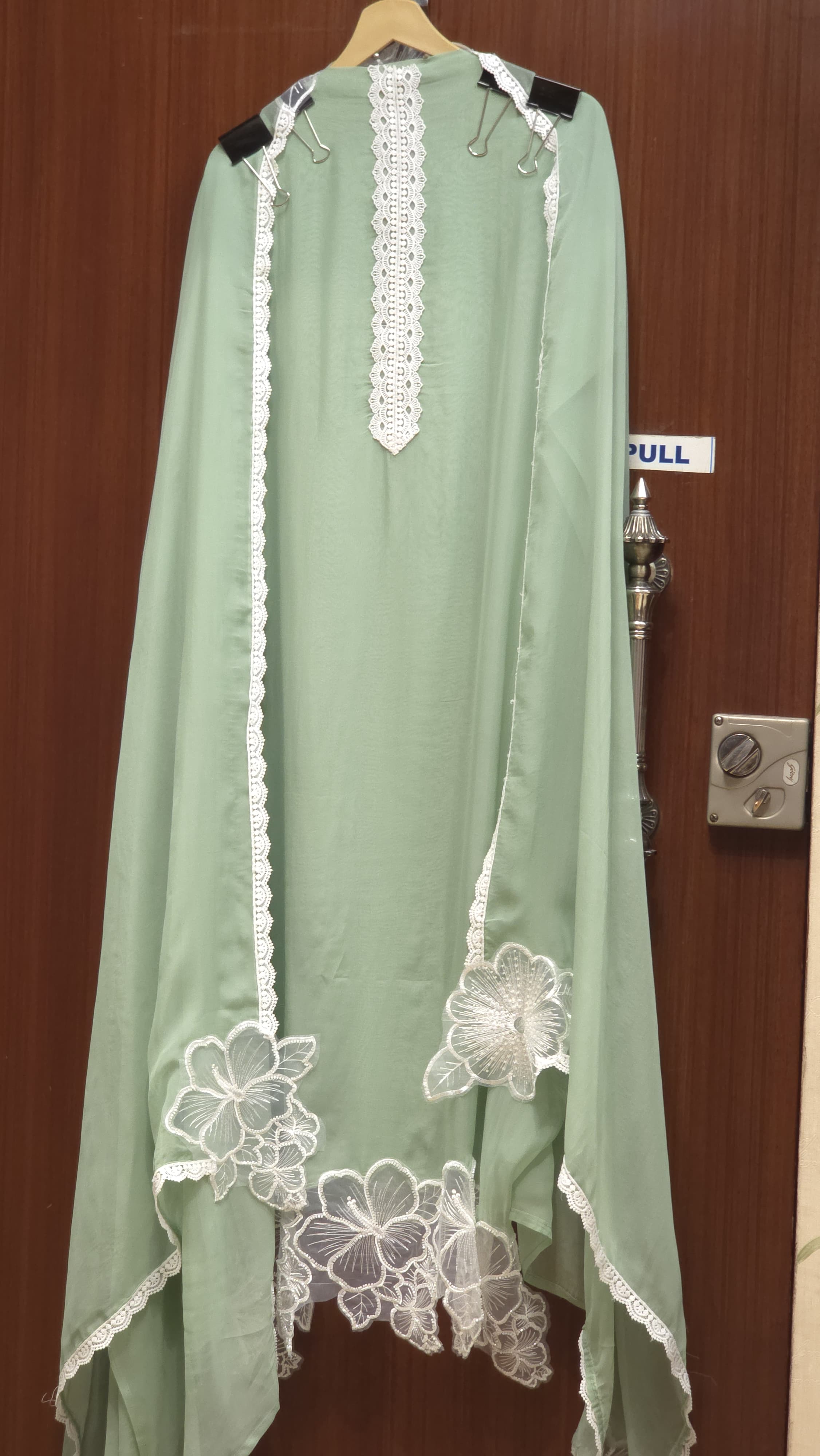 Applique & Crochet Organza Suit