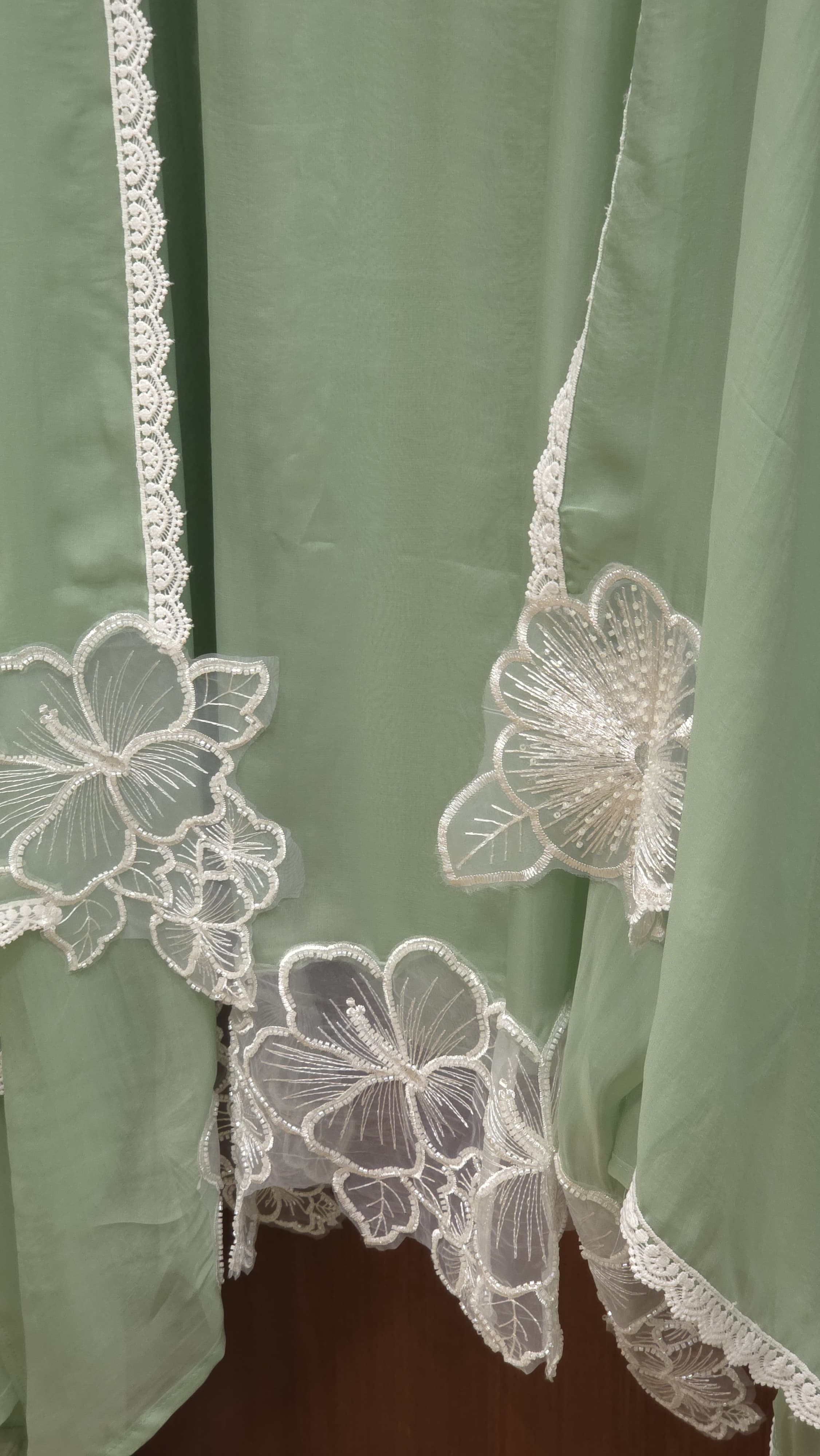 Applique & Crochet Organza Suit
