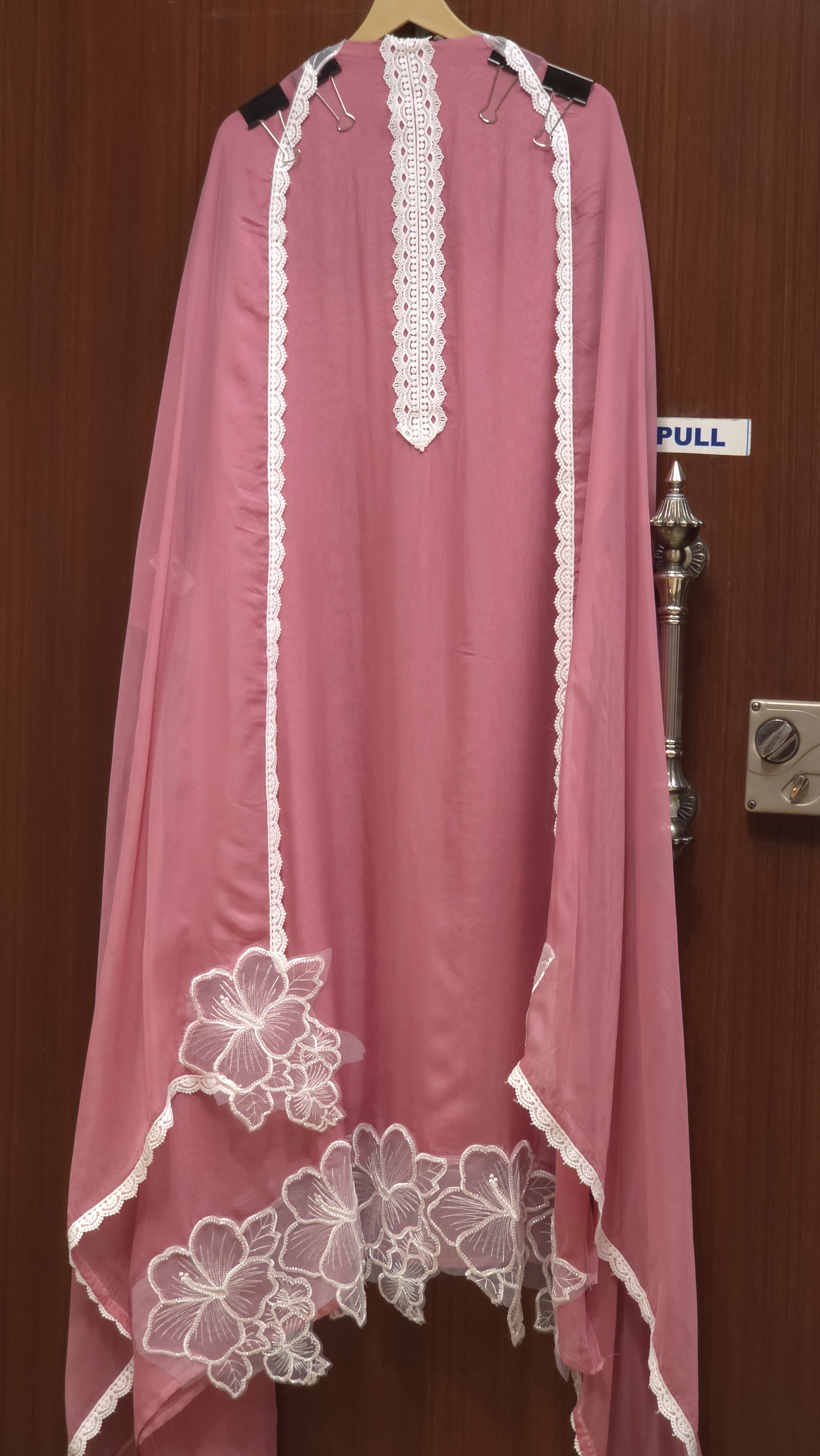 Applique & Crochet Organza Suit