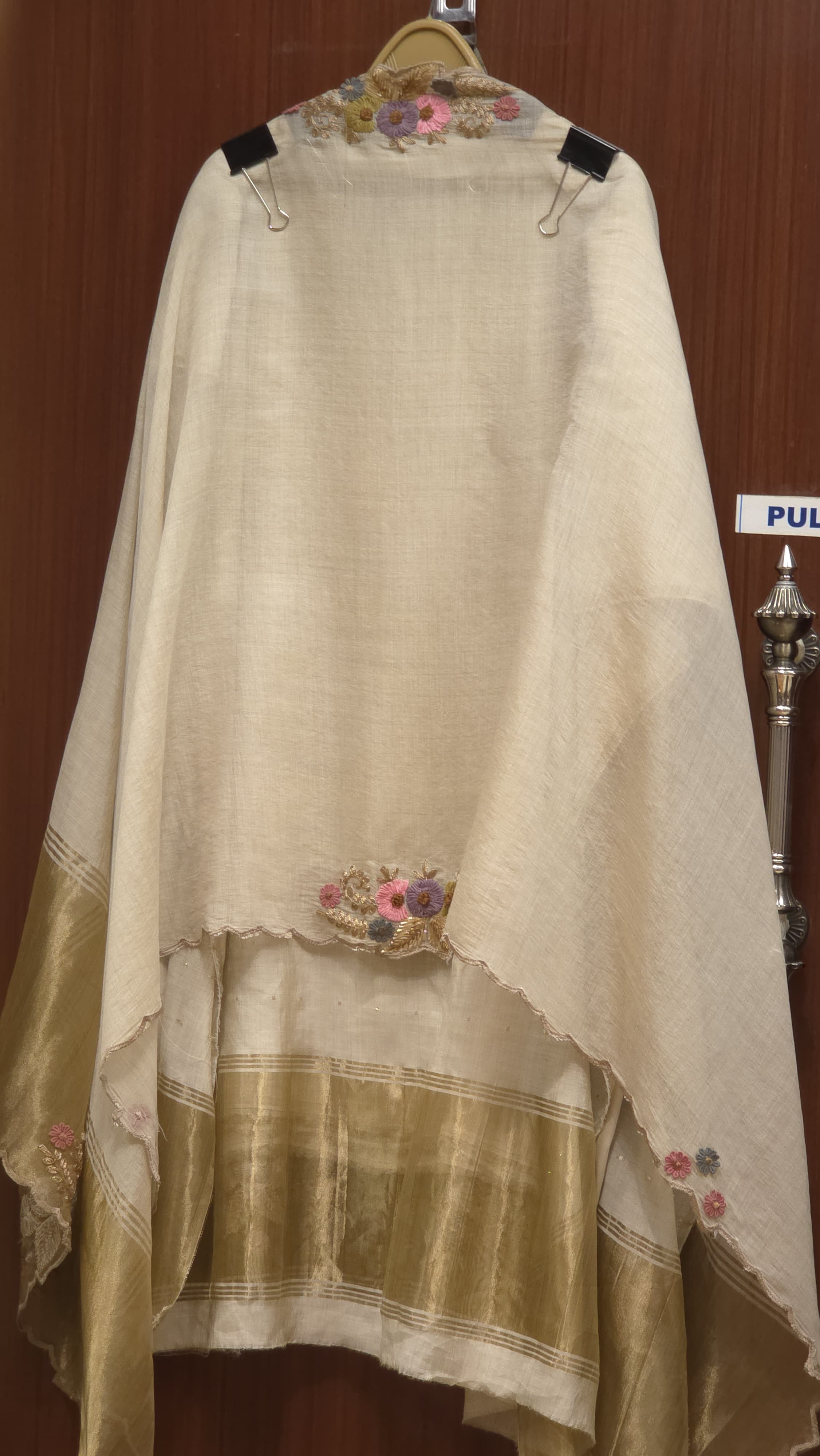 Banaras-woven Pure Mul Chanderi Handcrafted Suit