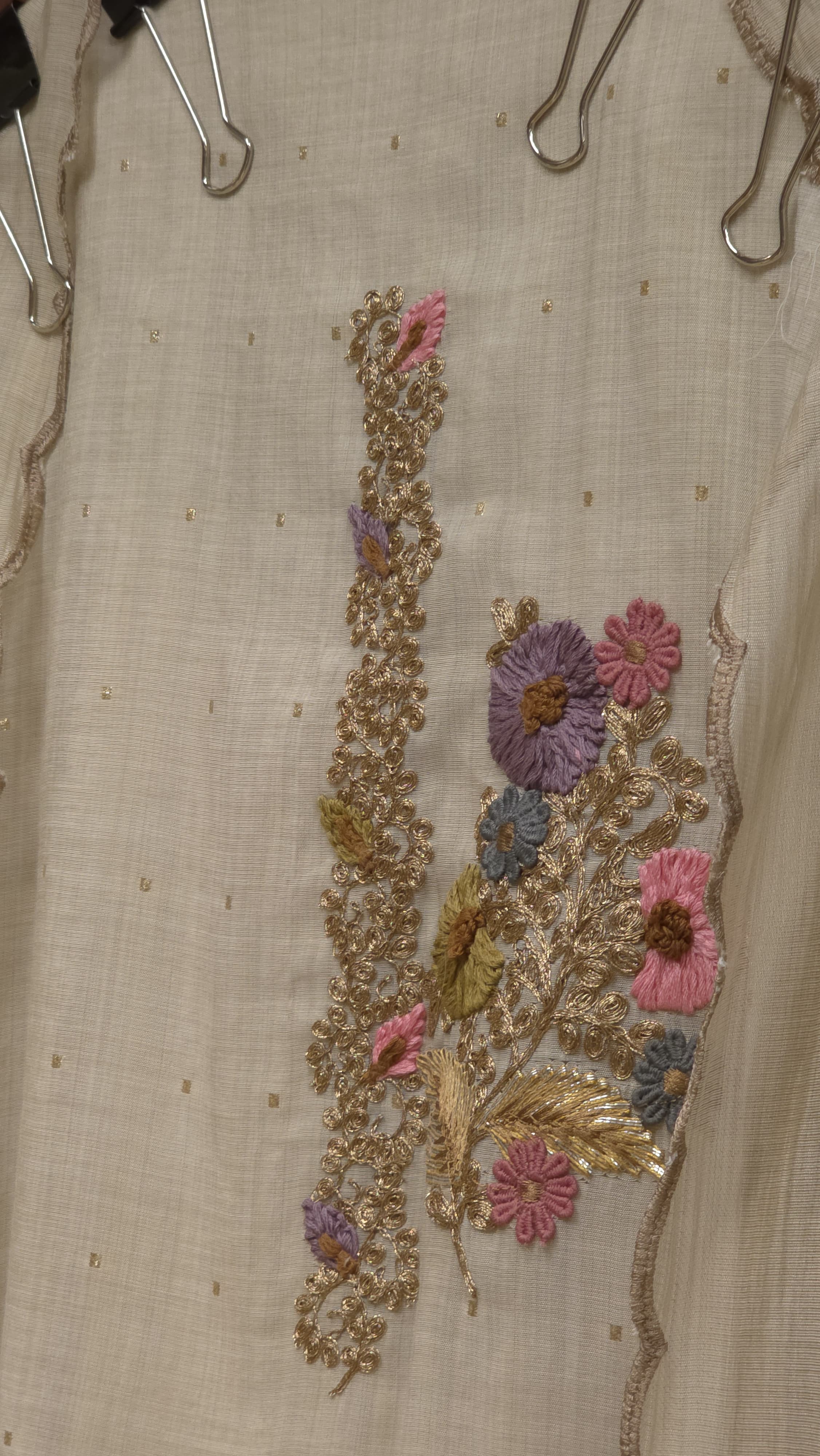 Banaras-woven Pure Mul Chanderi Handcrafted Suit