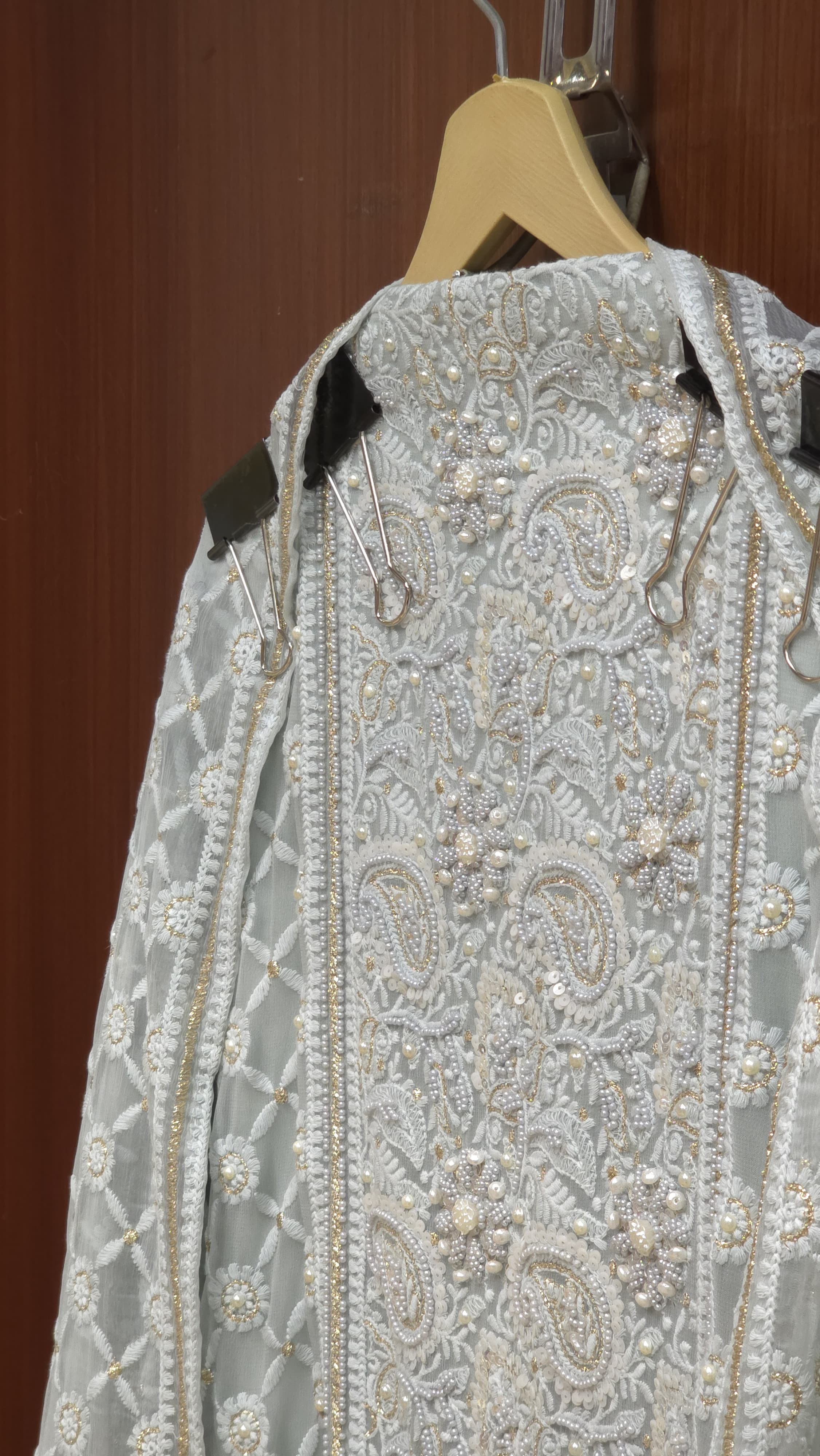 Georgette Lucknowi Pearl Suit 4.O