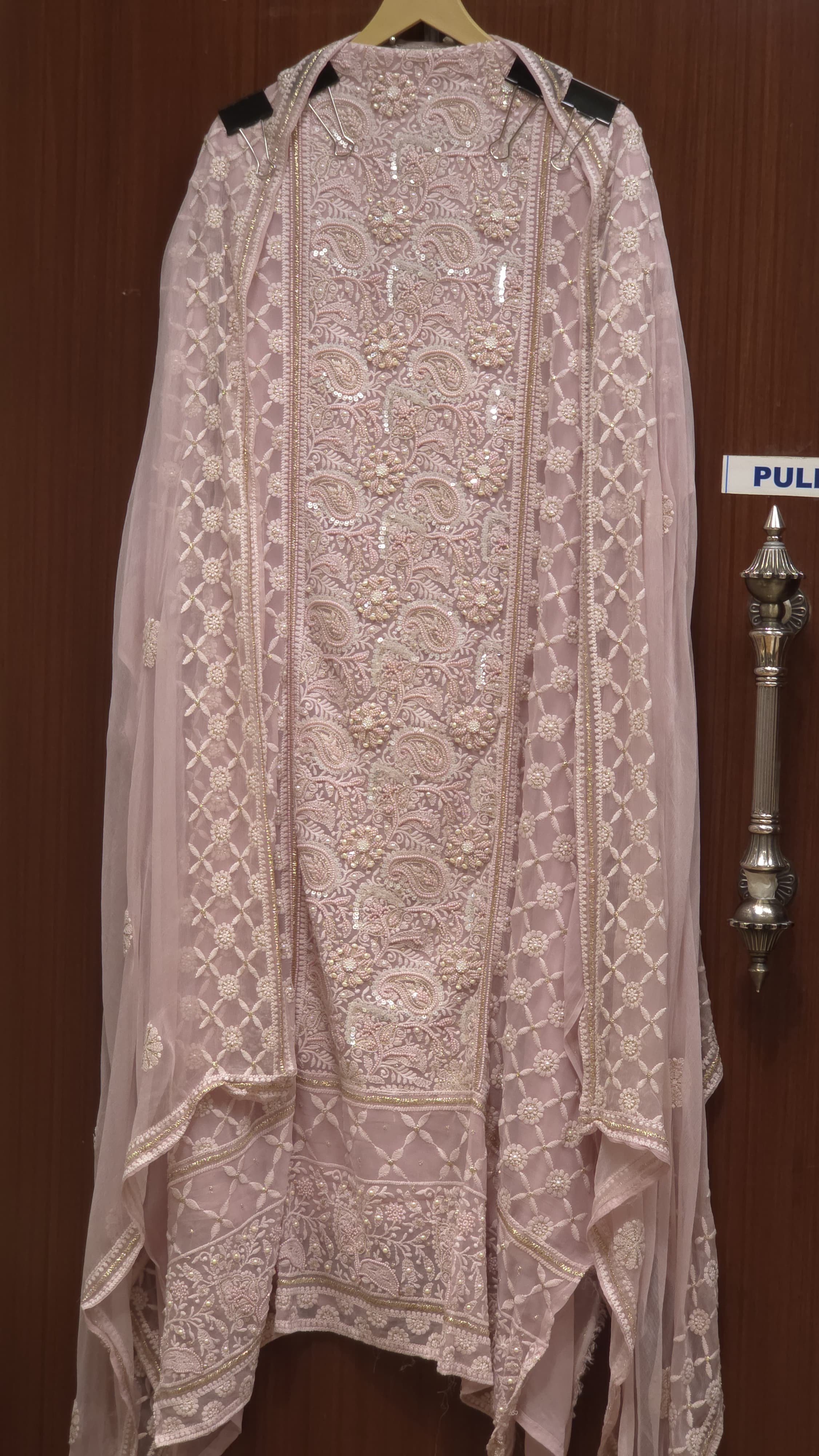 Georgette Lucknowi Pearl Suit 4.O