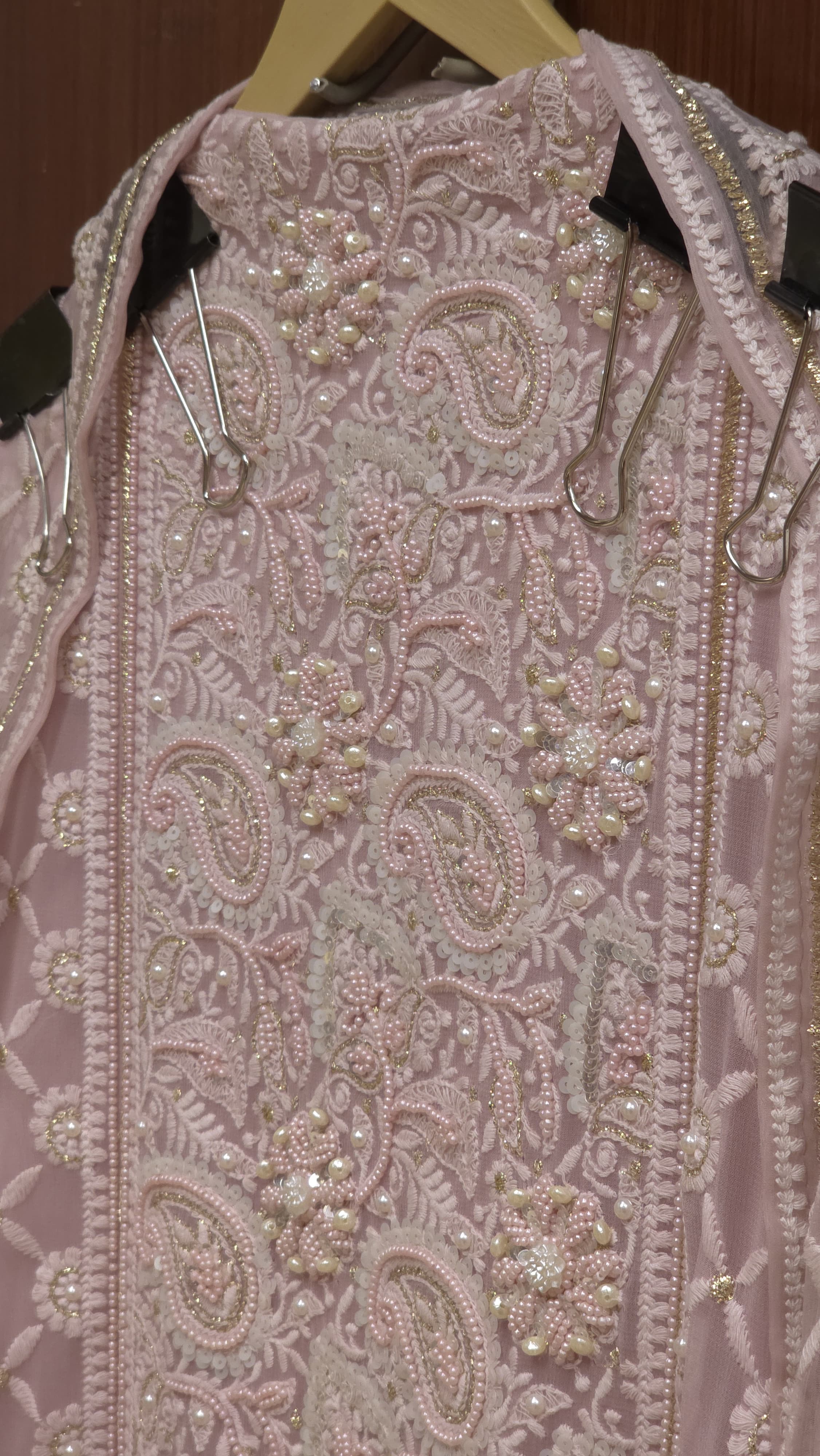 Georgette Lucknowi Pearl Suit 4.O