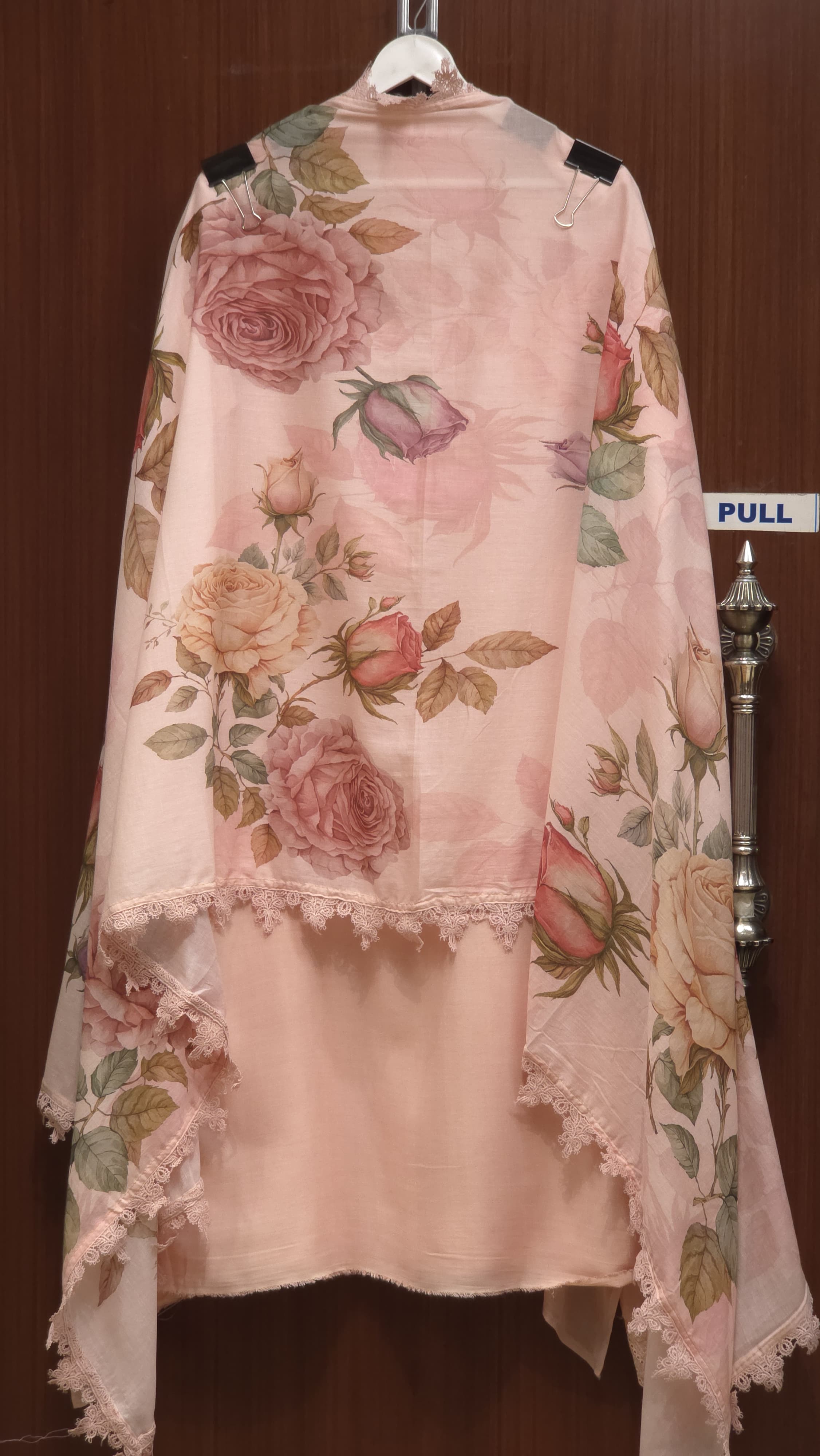 Pakistani Mul Chanderi Suit with Dyed Karachi lace's