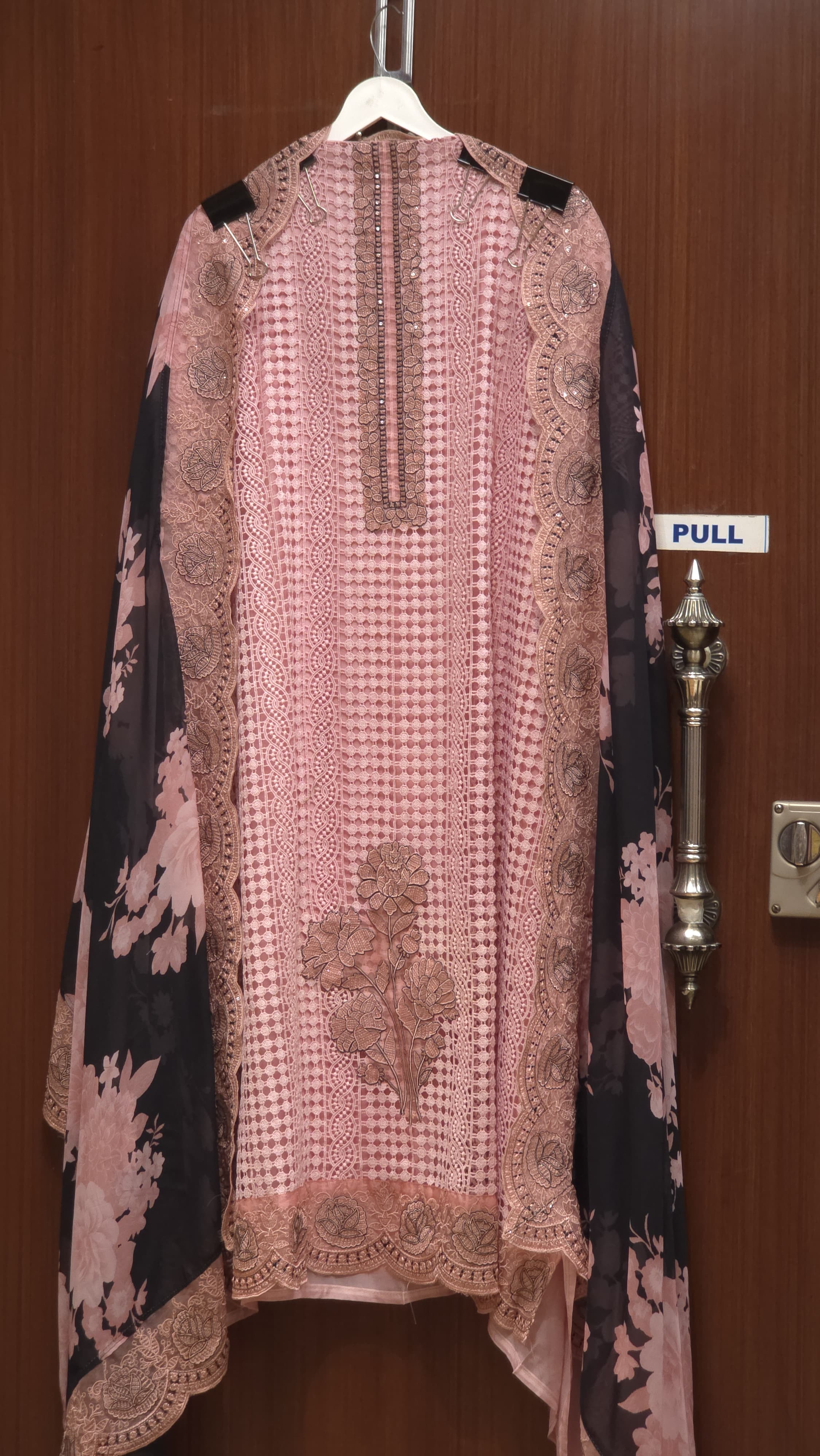 Pakistani Crochet Suit 5.O -Pure Organza