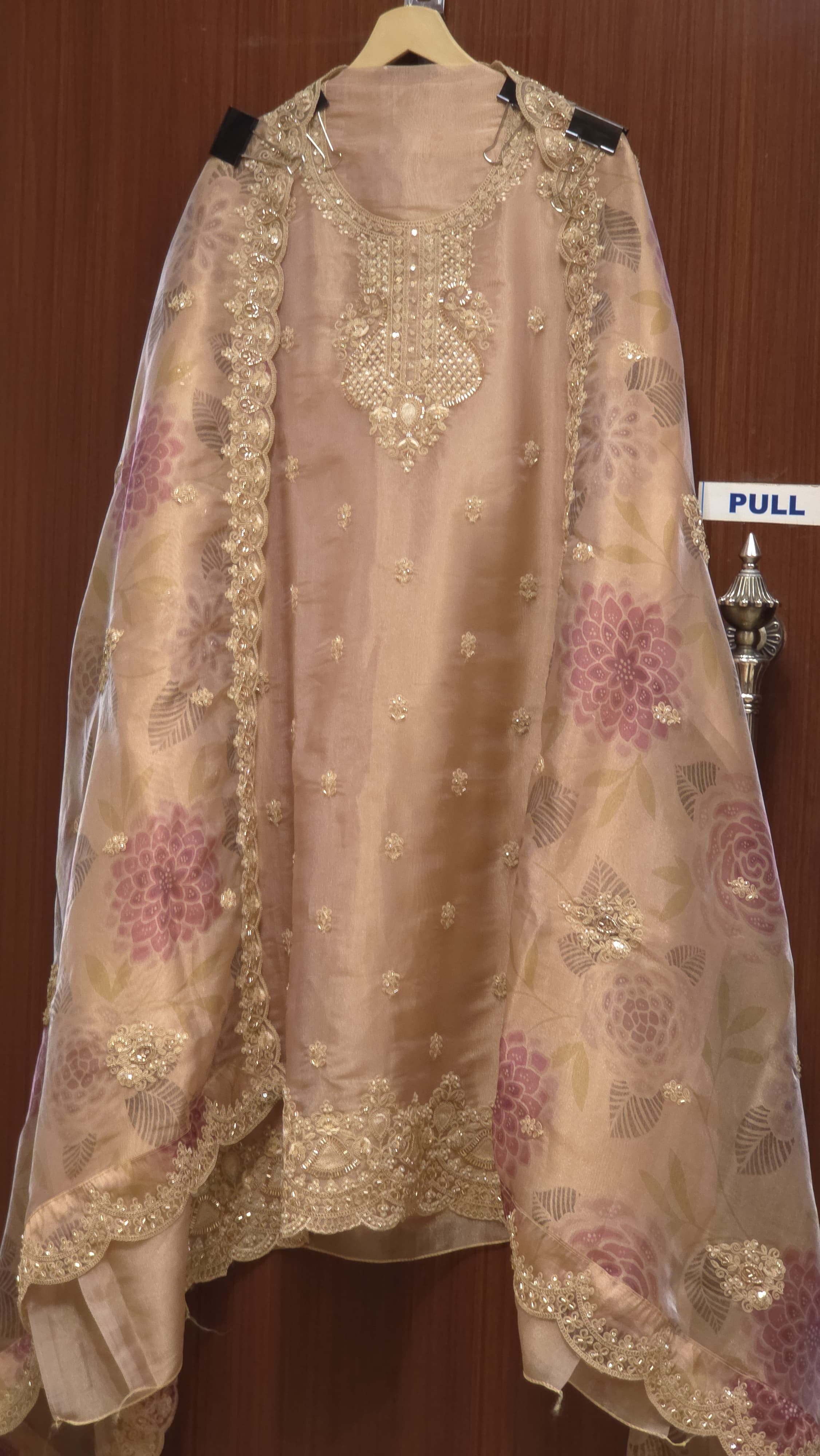Italian Glass Tissue Suit - Printed Dupatta