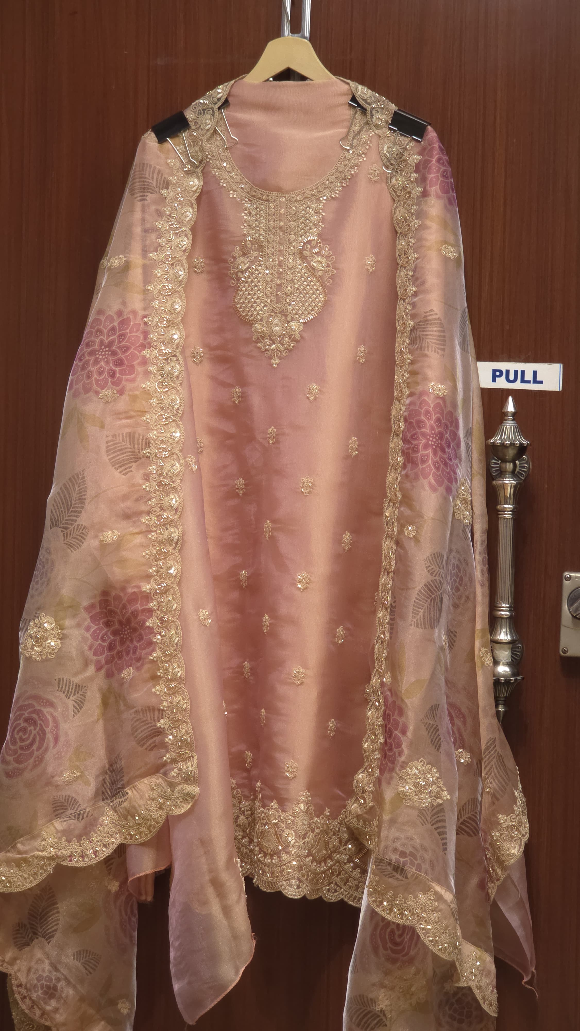 Italian Glass Tissue Suit - Printed Dupatta
