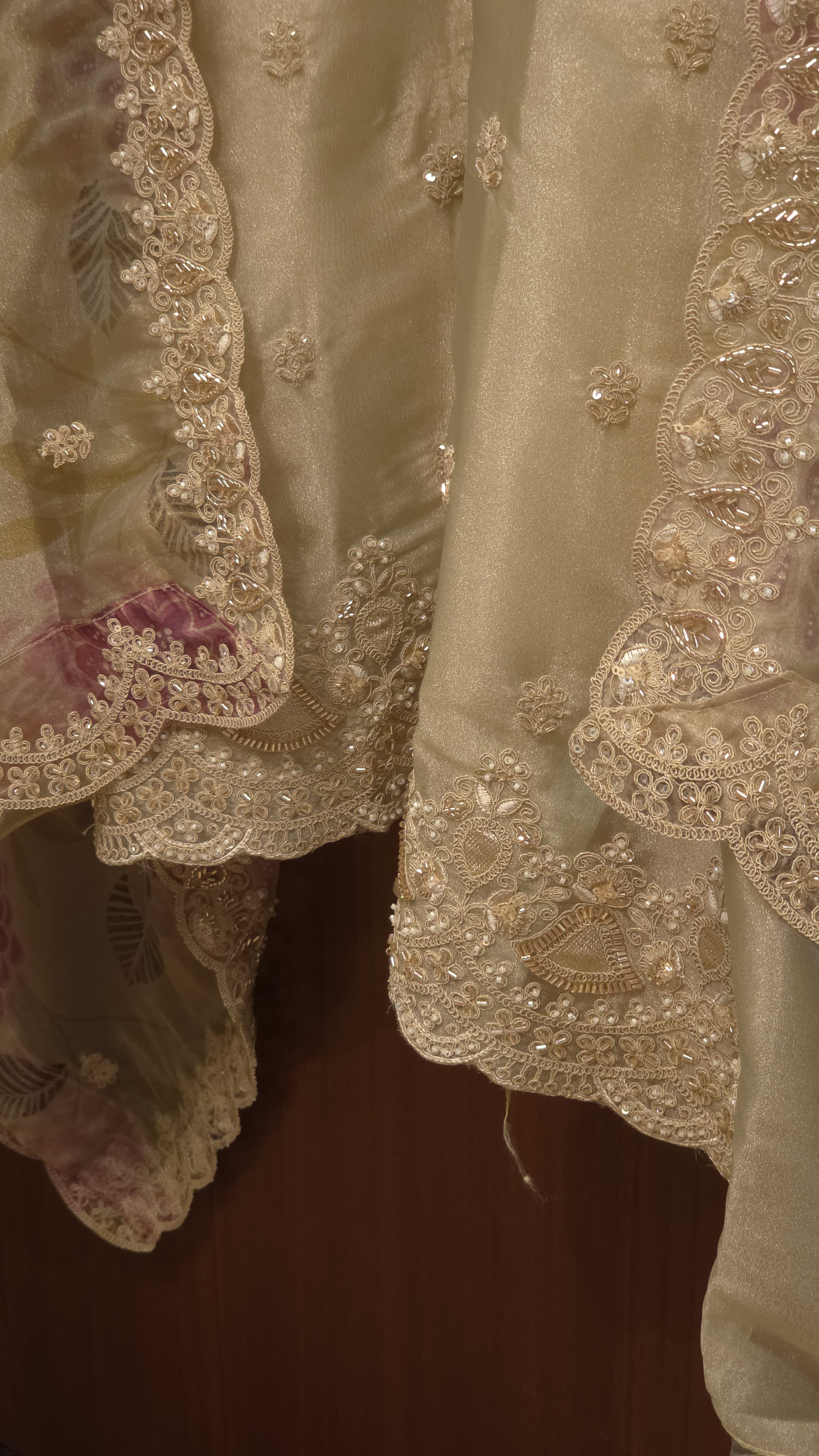 Italian Glass Tissue Suit - Printed Dupatta