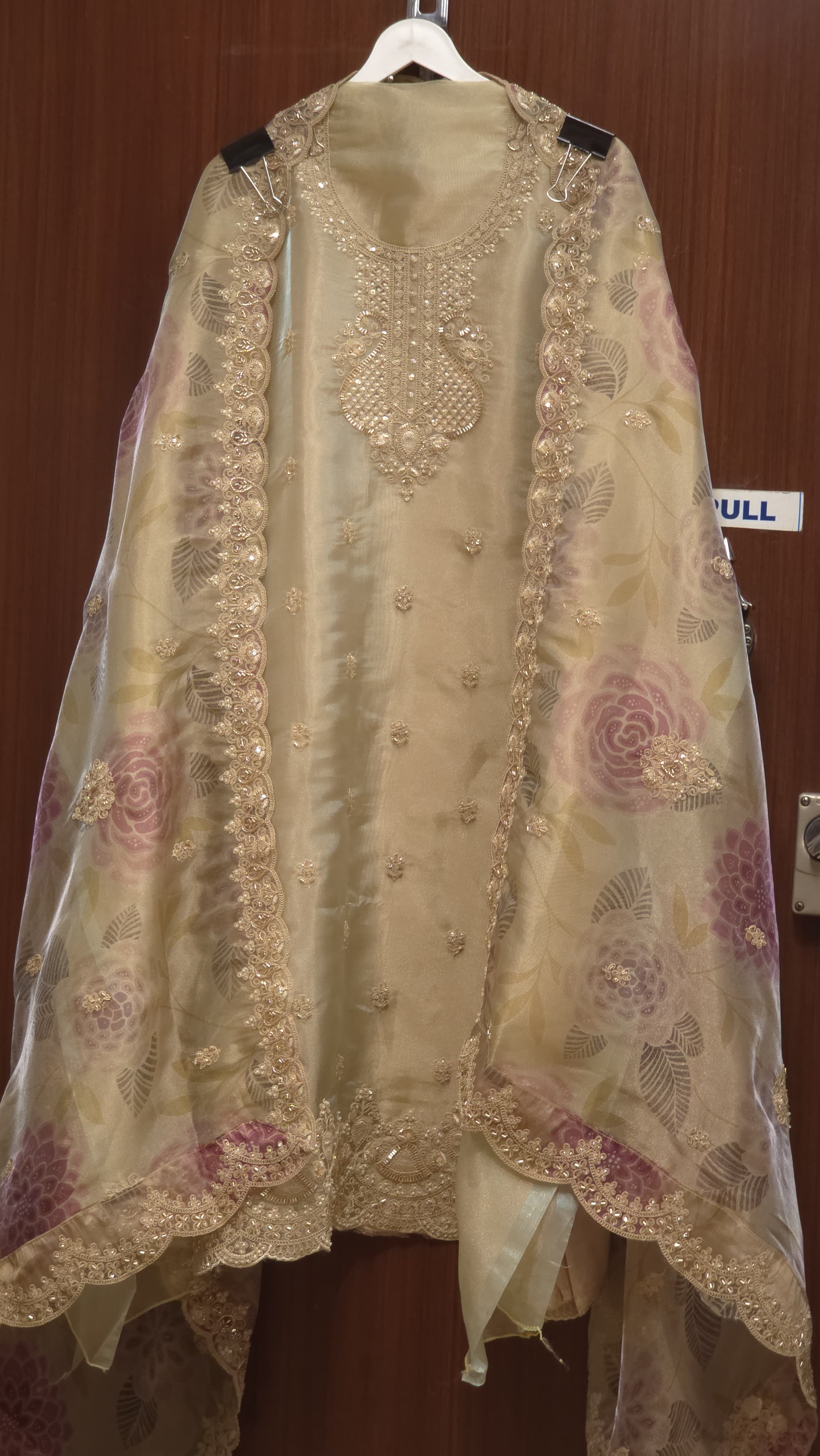 Italian Glass Tissue Suit - Printed Dupatta