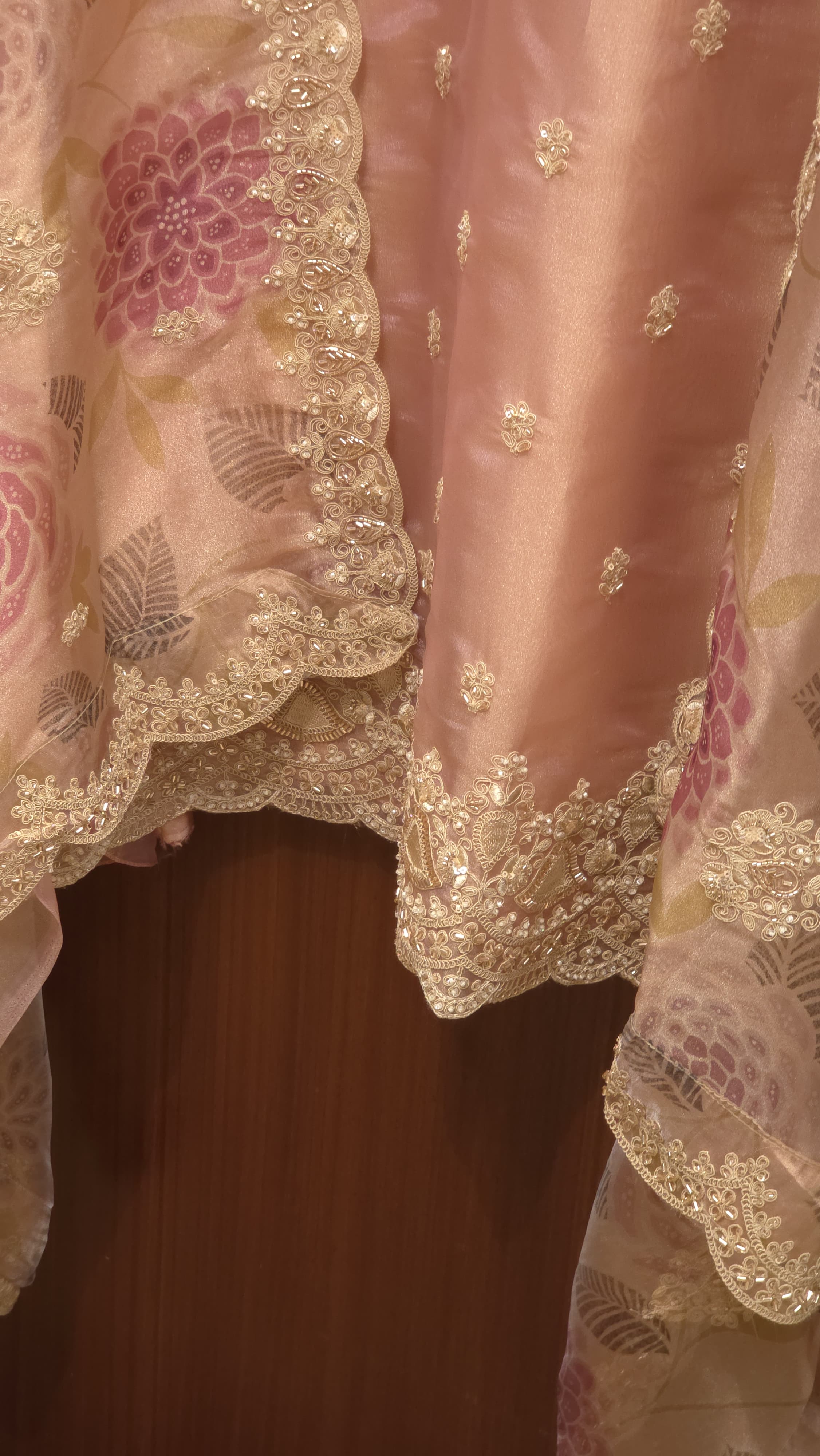 Italian Glass Tissue Suit - Printed Dupatta