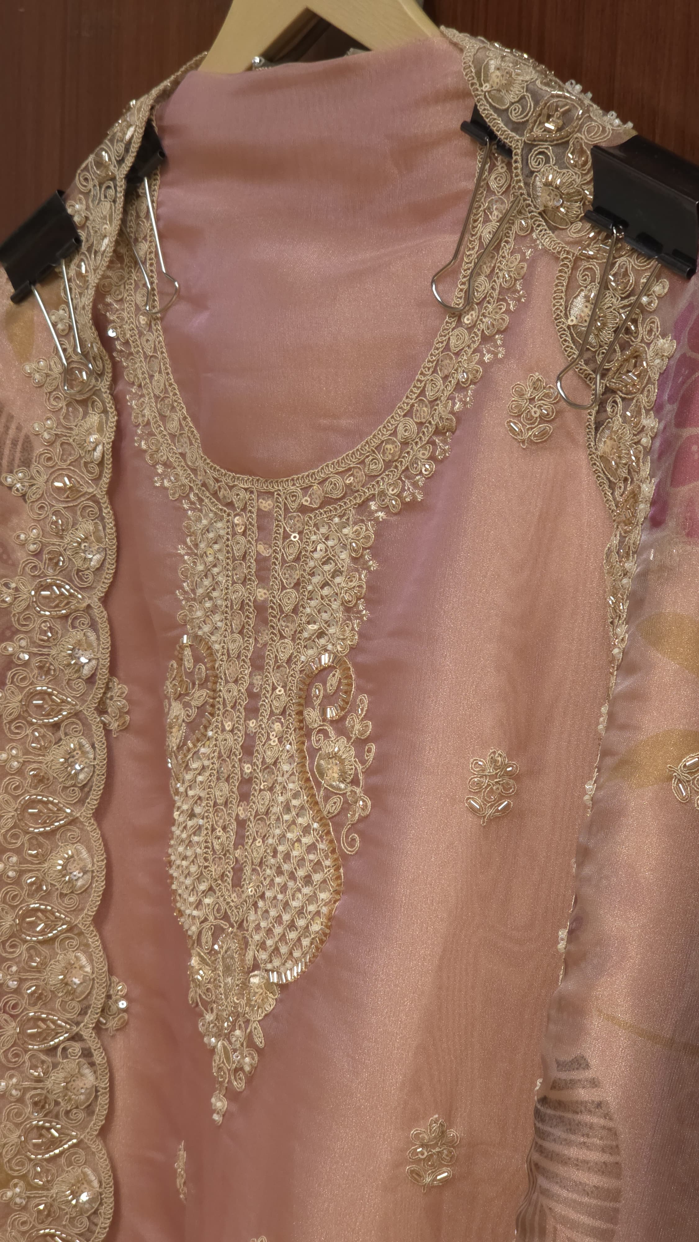 Italian Glass Tissue Suit - Printed Dupatta