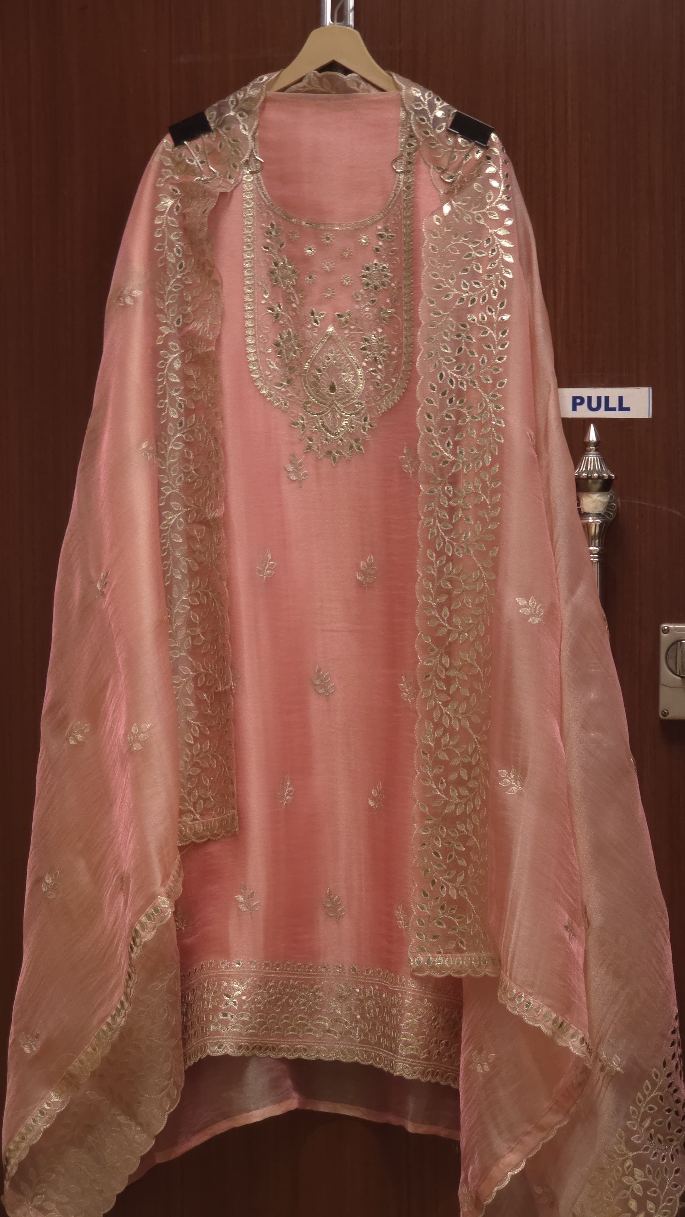 Glass Tissue Suit- Foil Look Embroidery
