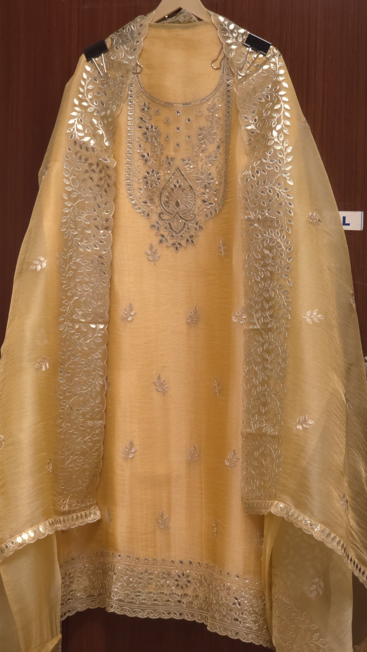 Glass Tissue Suit- Foil Look Embroidery