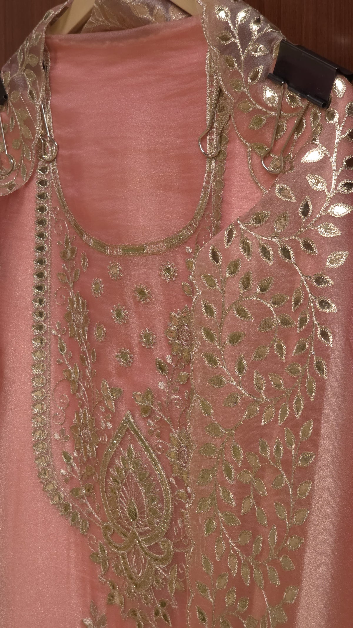 Glass Tissue Suit- Foil Look Embroidery