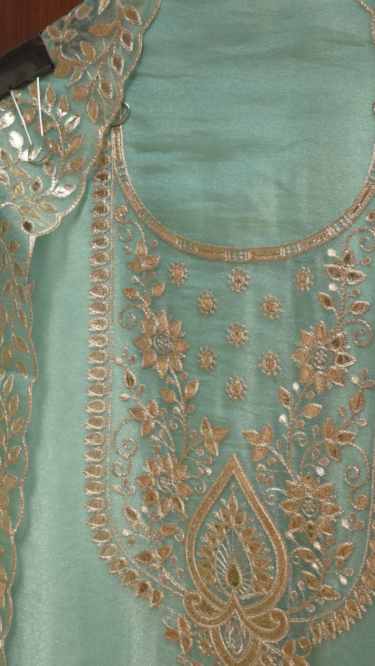 Glass Tissue Suit- Foil Look Embroidery
