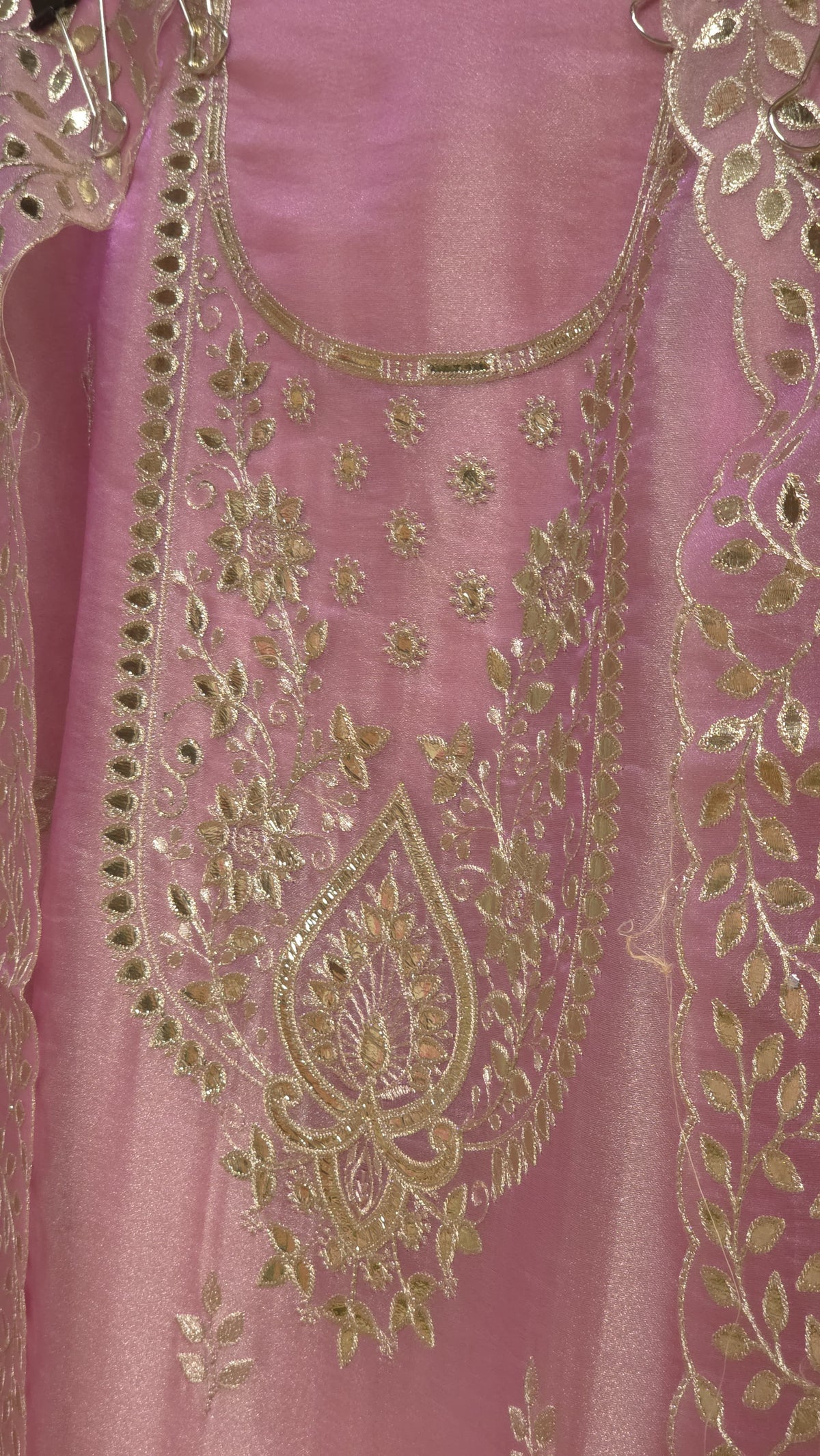 Glass Tissue Suit- Foil Look Embroidery