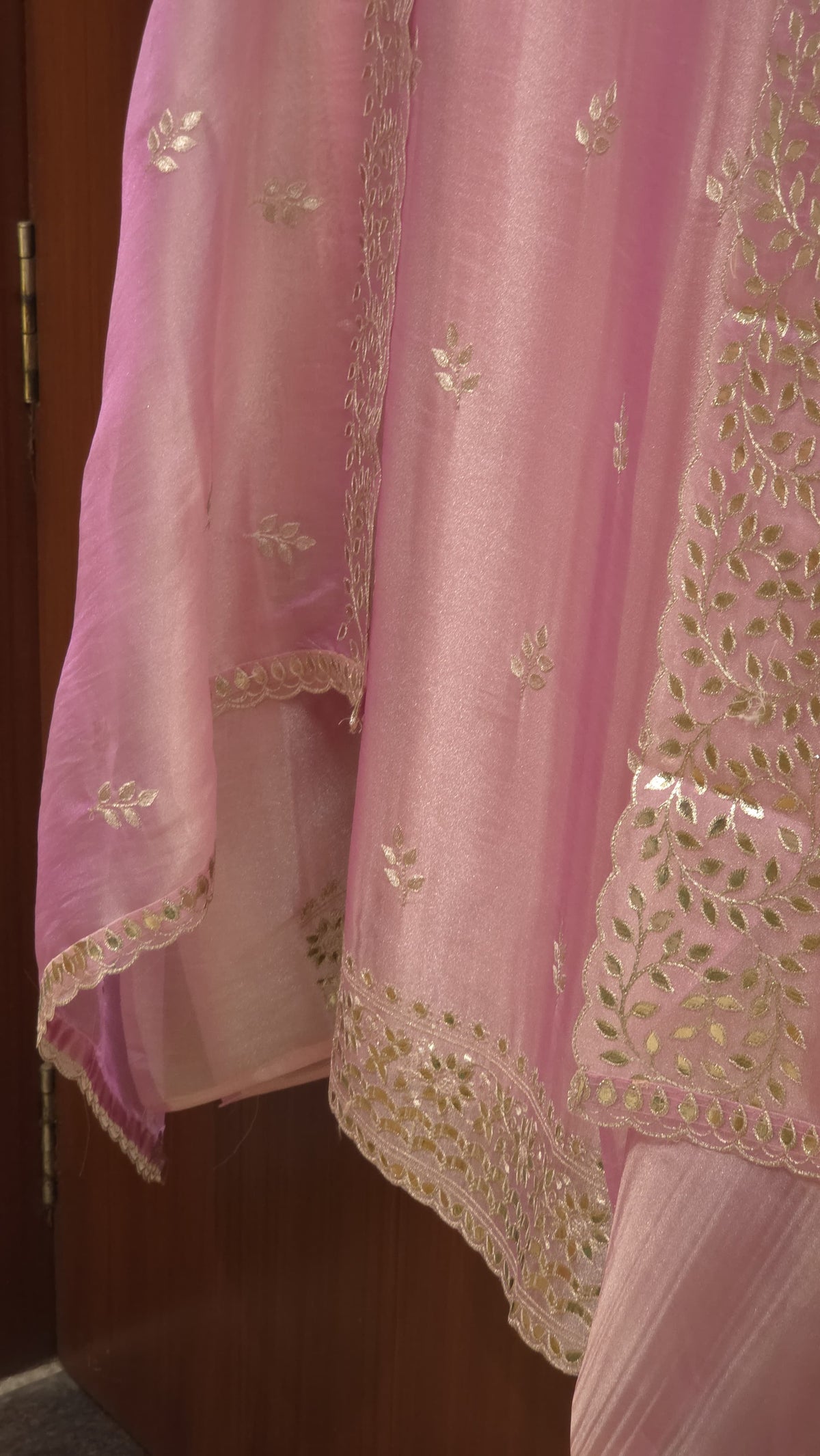 Glass Tissue Suit- Foil Look Embroidery