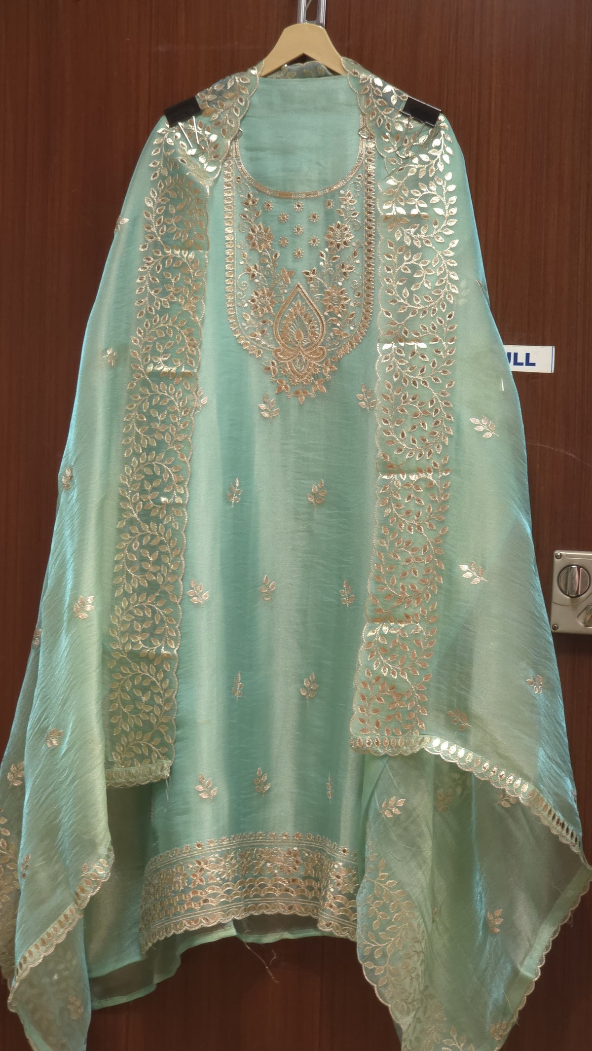 Glass Tissue Suit- Foil Look Embroidery