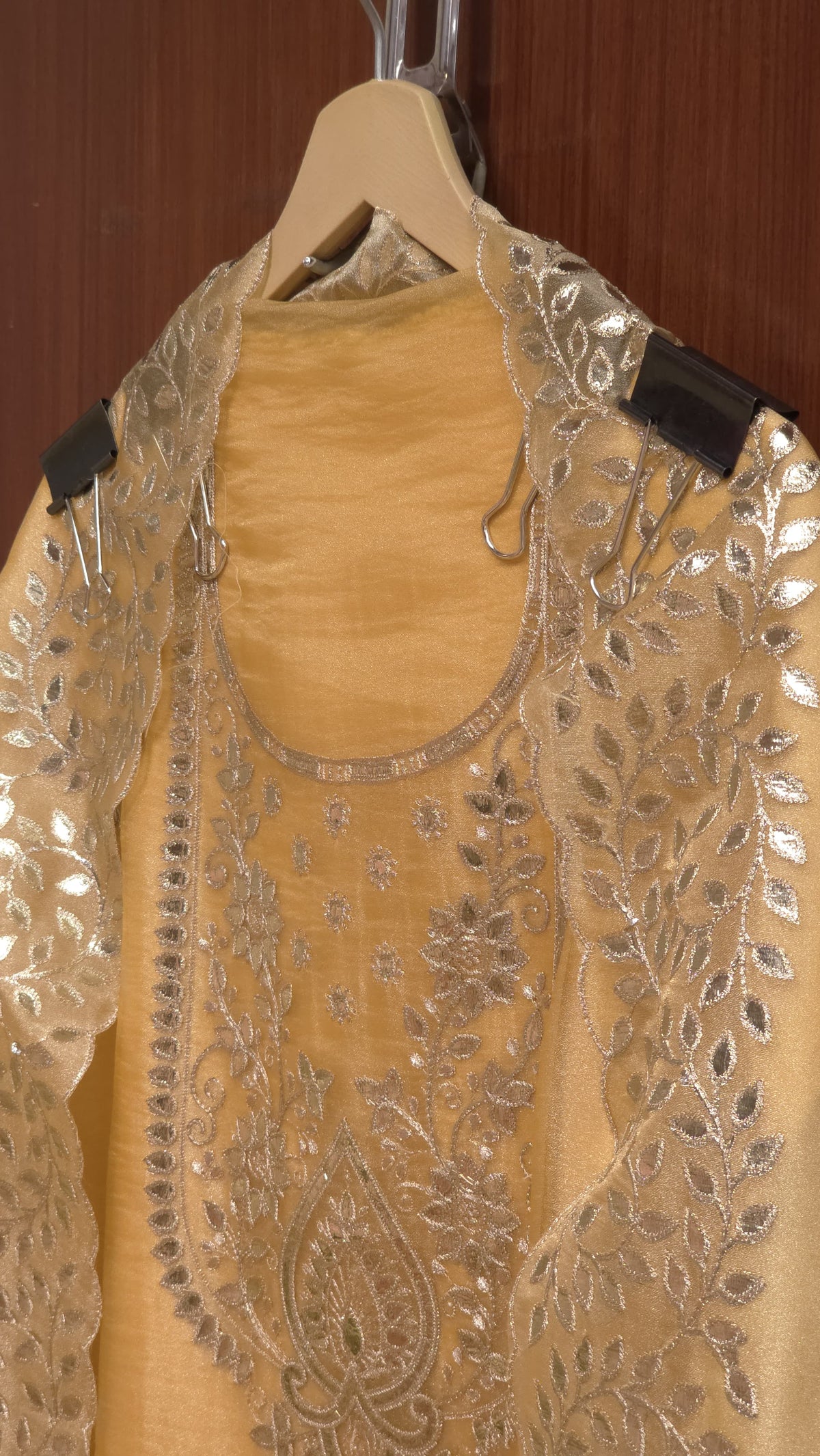Glass Tissue Suit- Foil Look Embroidery