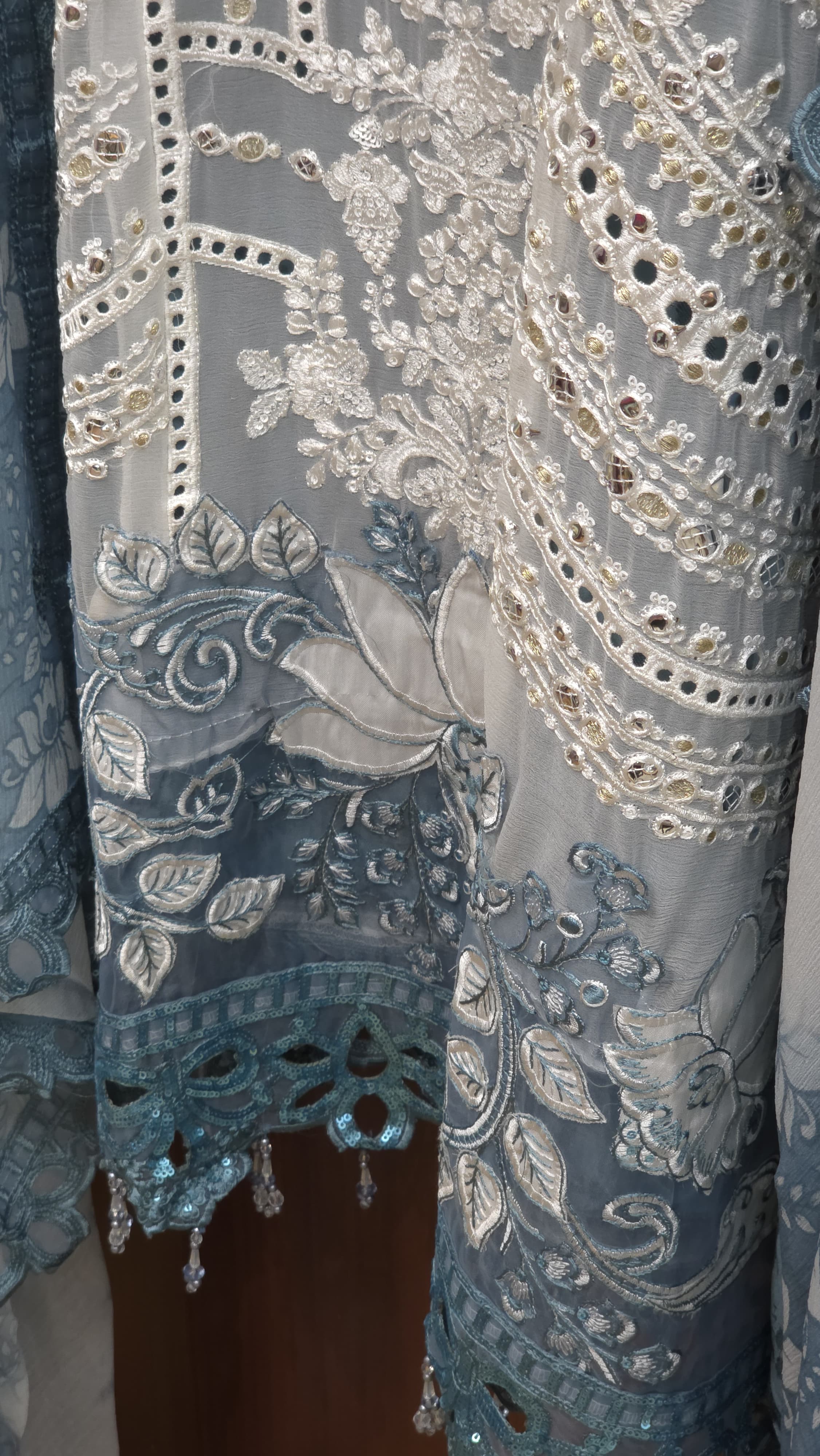 Pakistani Pure Chiffon Suit 4.O-Cutwork,Patchwork