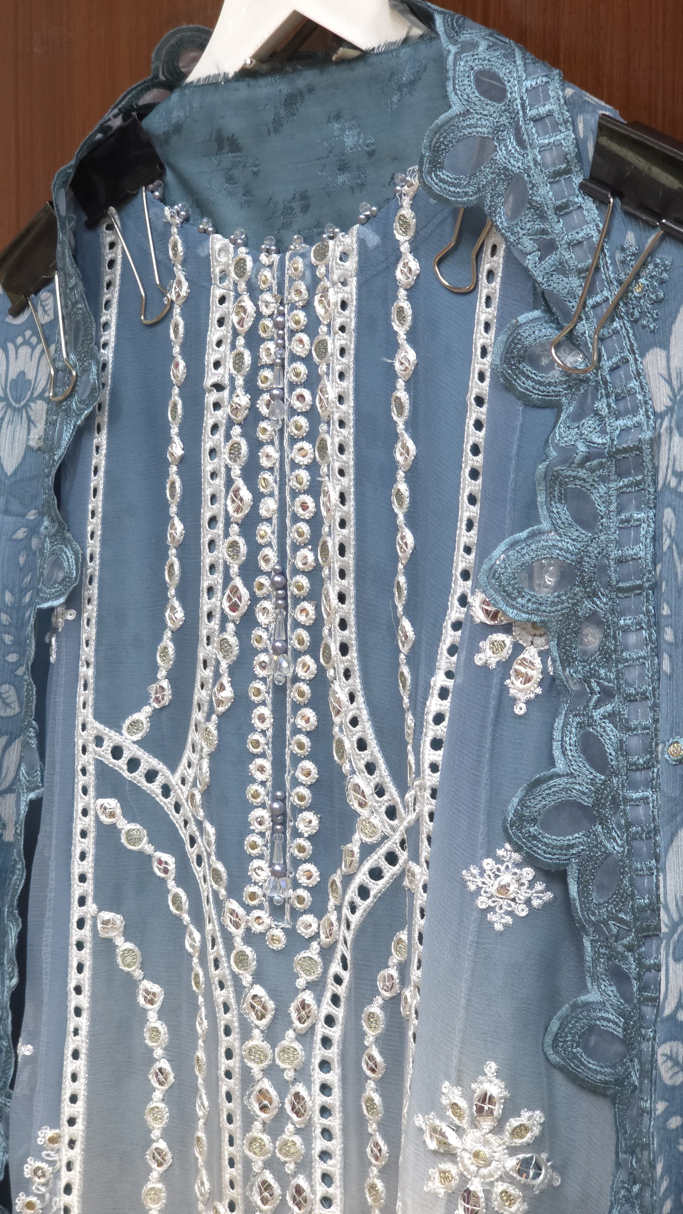 Pakistani Pure Chiffon Suit 4.O-Cutwork,Patchwork